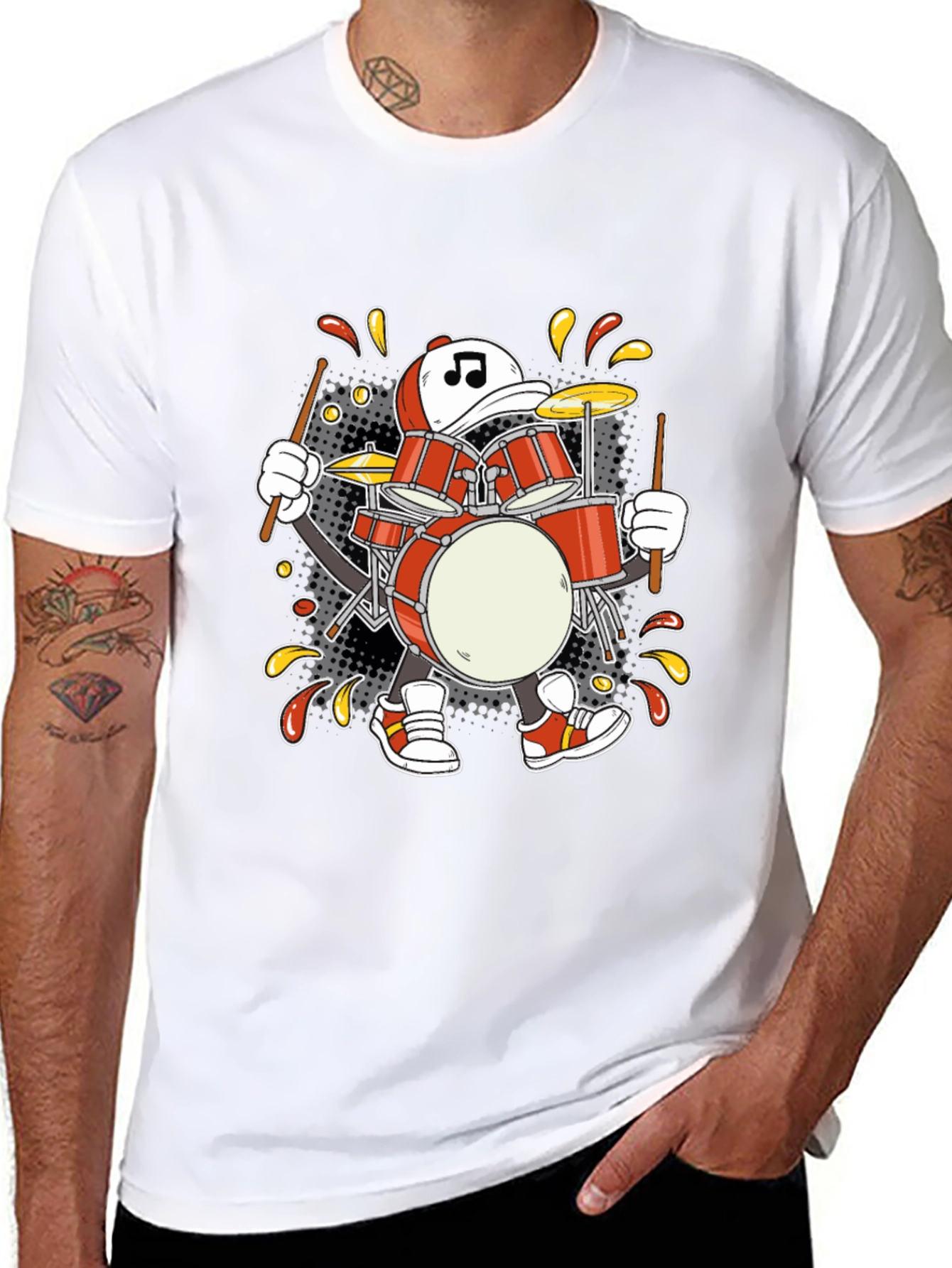 Drummer Cartoon T-Shirt