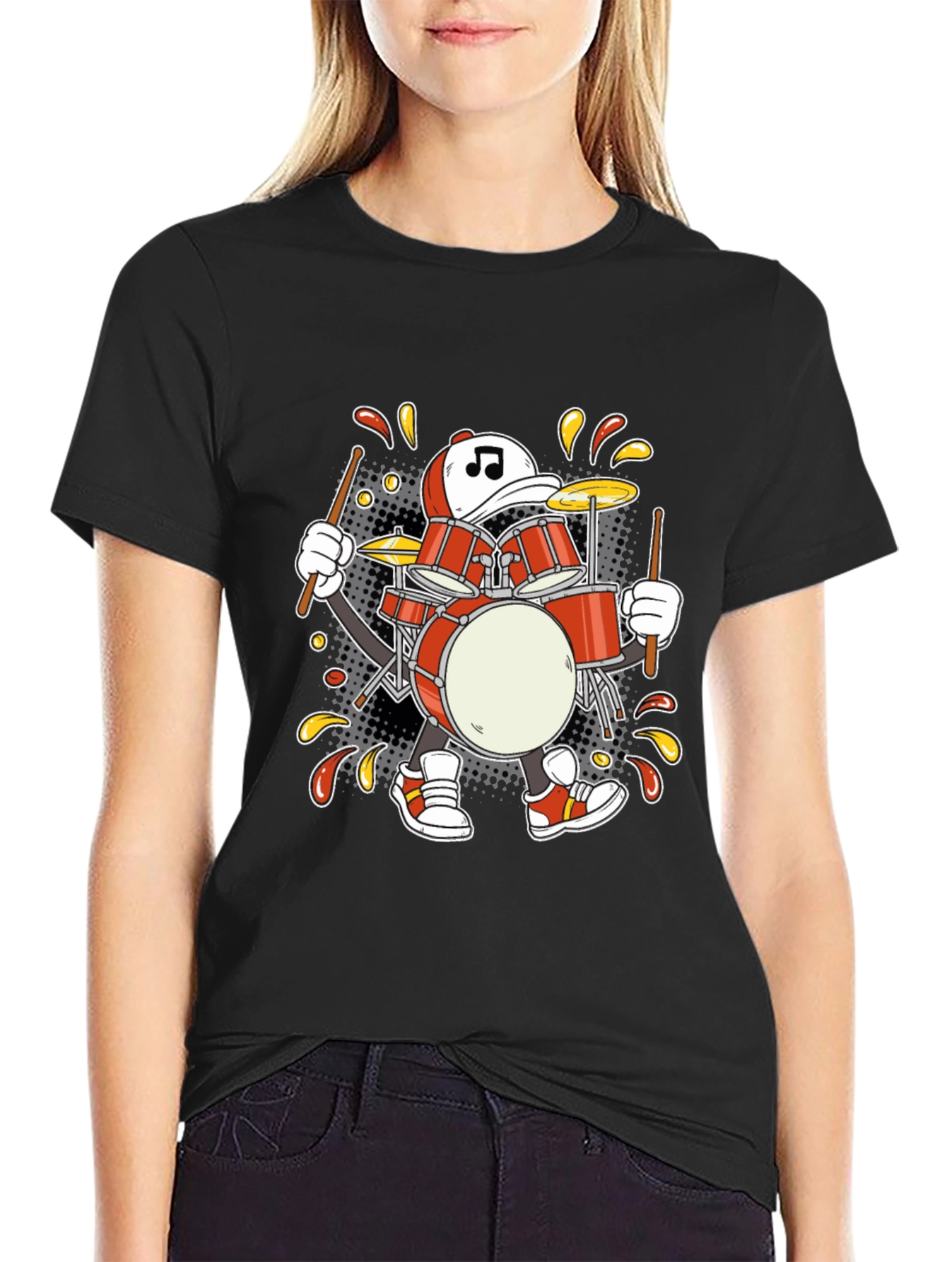 Drummer Cartoon T-Shirt
