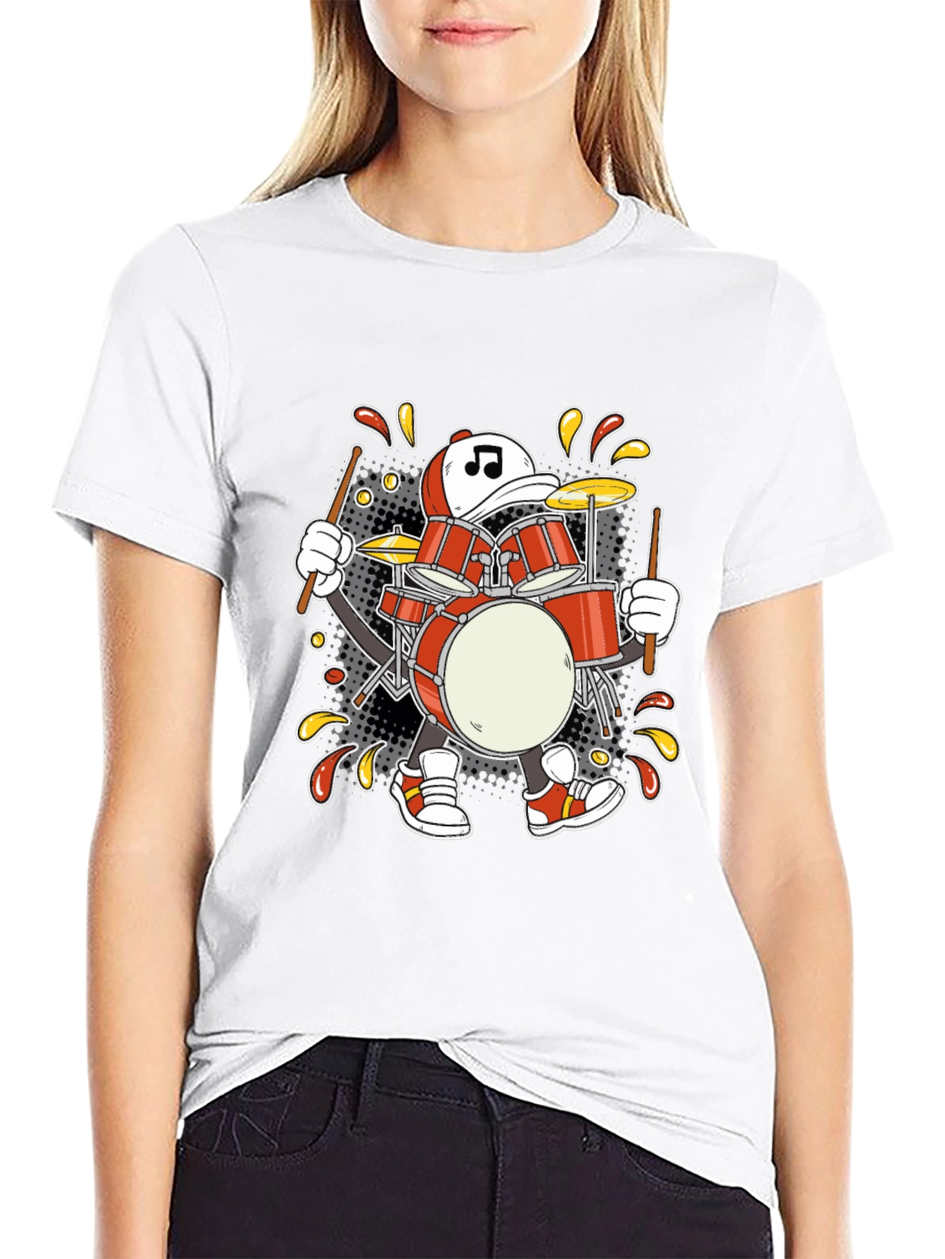Drummer Cartoon T-Shirt