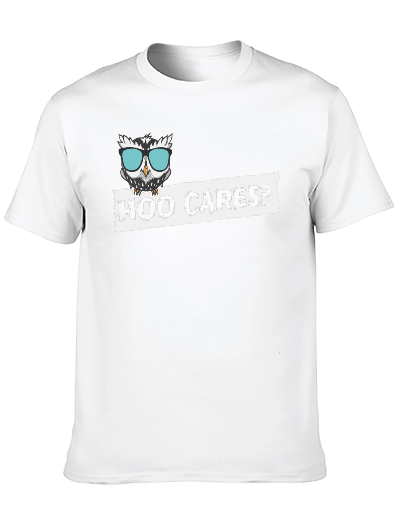 Hoo Cares? Funny Owl Graphic Black T-Shirt