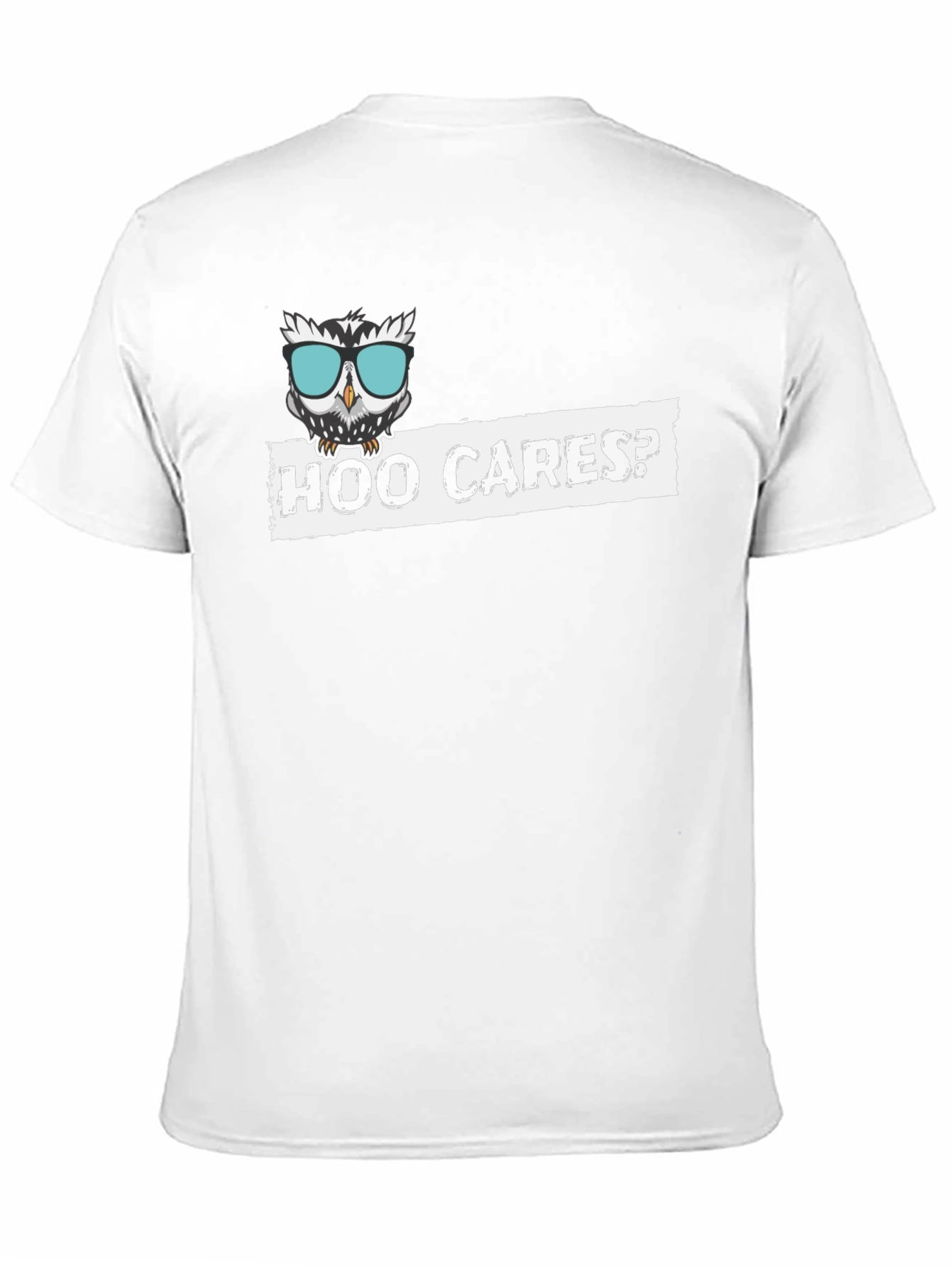 Hoo Cares? Funny Owl Graphic Black T-Shirt
