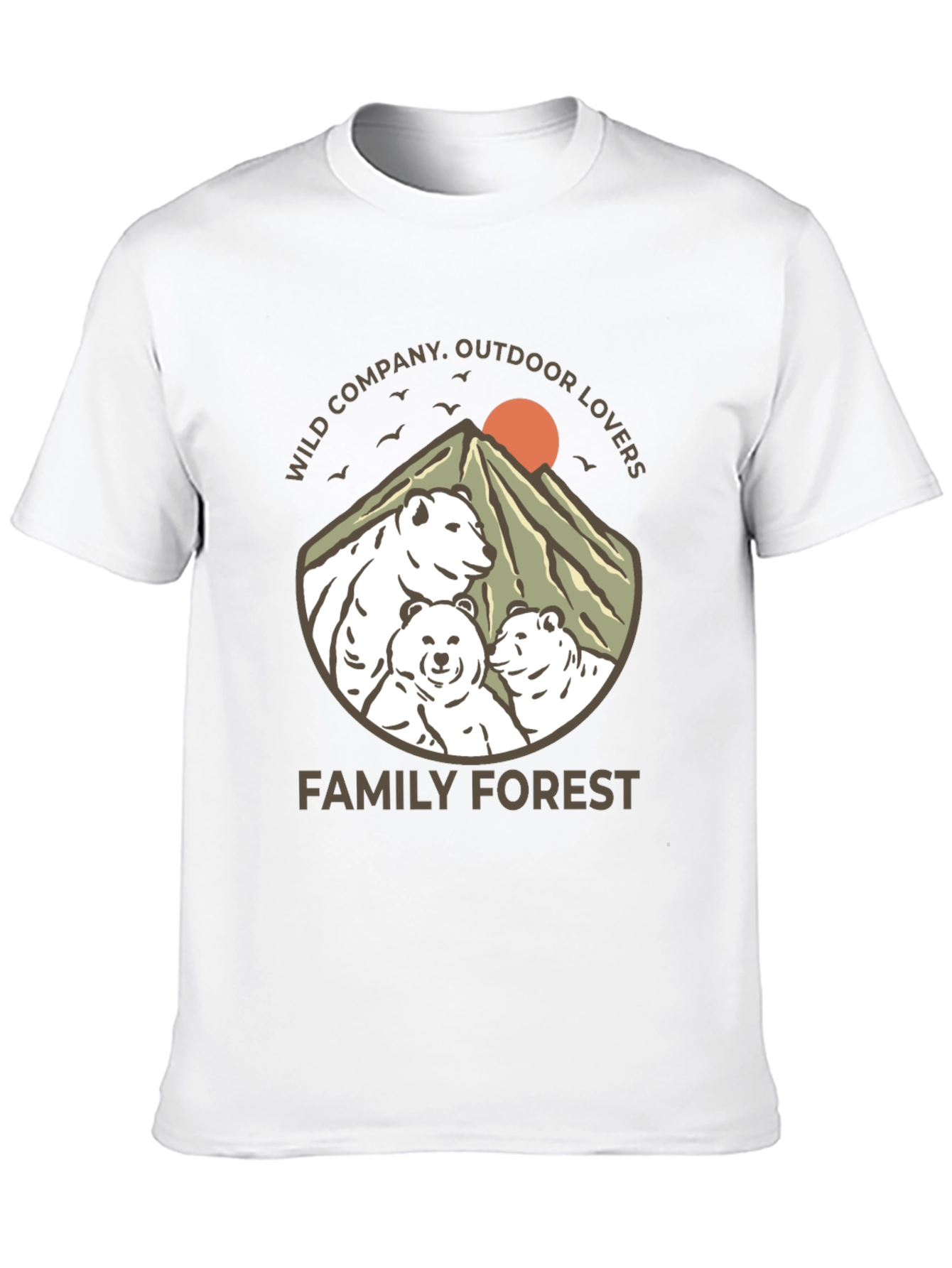 Family Forest Bear Graphic T-Shirt