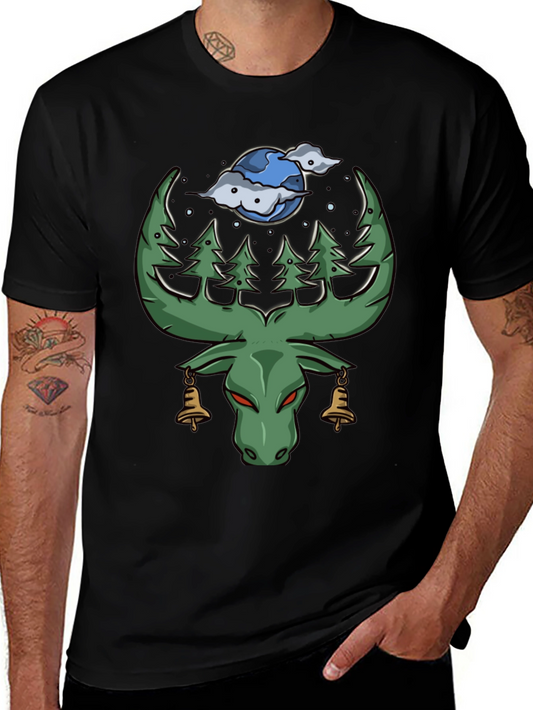 Nature Moose Graphic Tee - Black