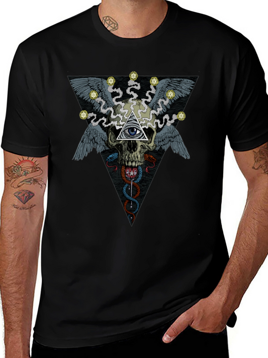 Skull & Eye Graphic Print T-Shirt
