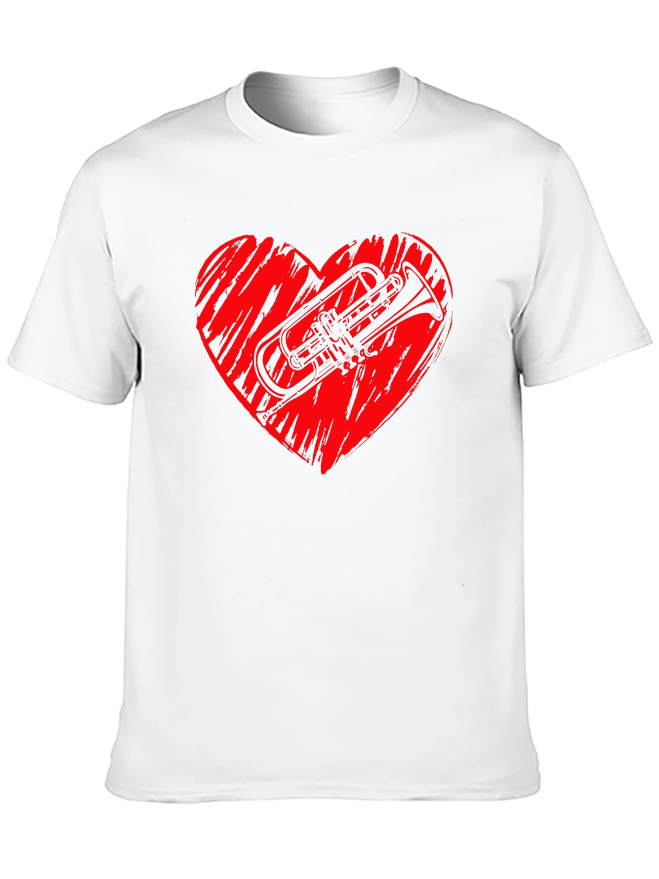 Trumpet Heart Graphic Black T-Shirt