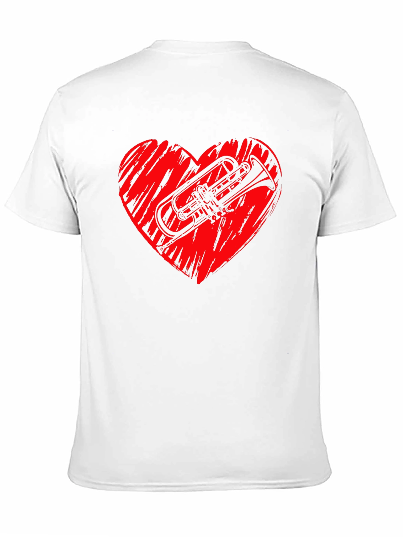 Trumpet Heart Graphic Black T-Shirt