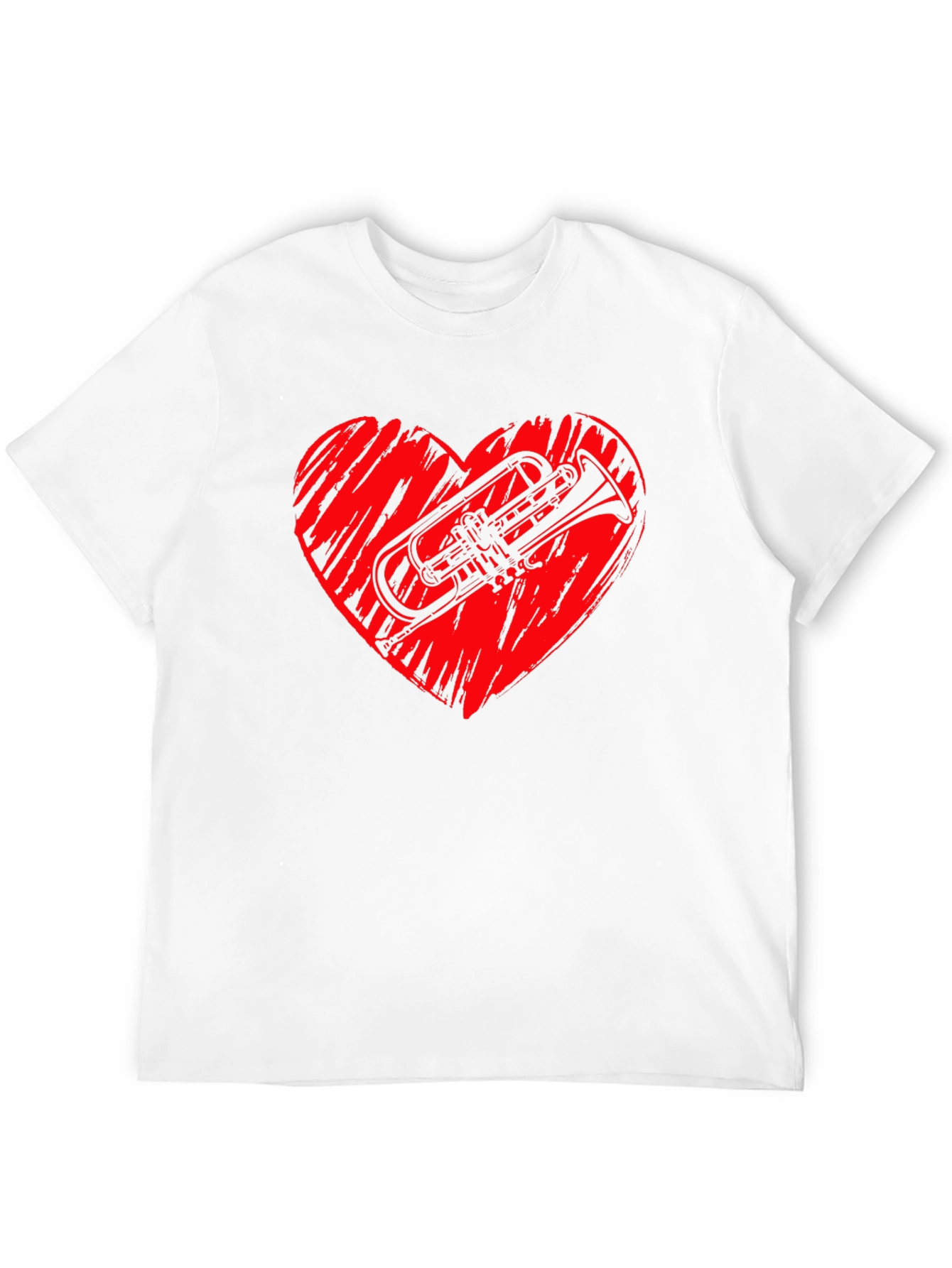 Trumpet Heart Graphic Black T-Shirt