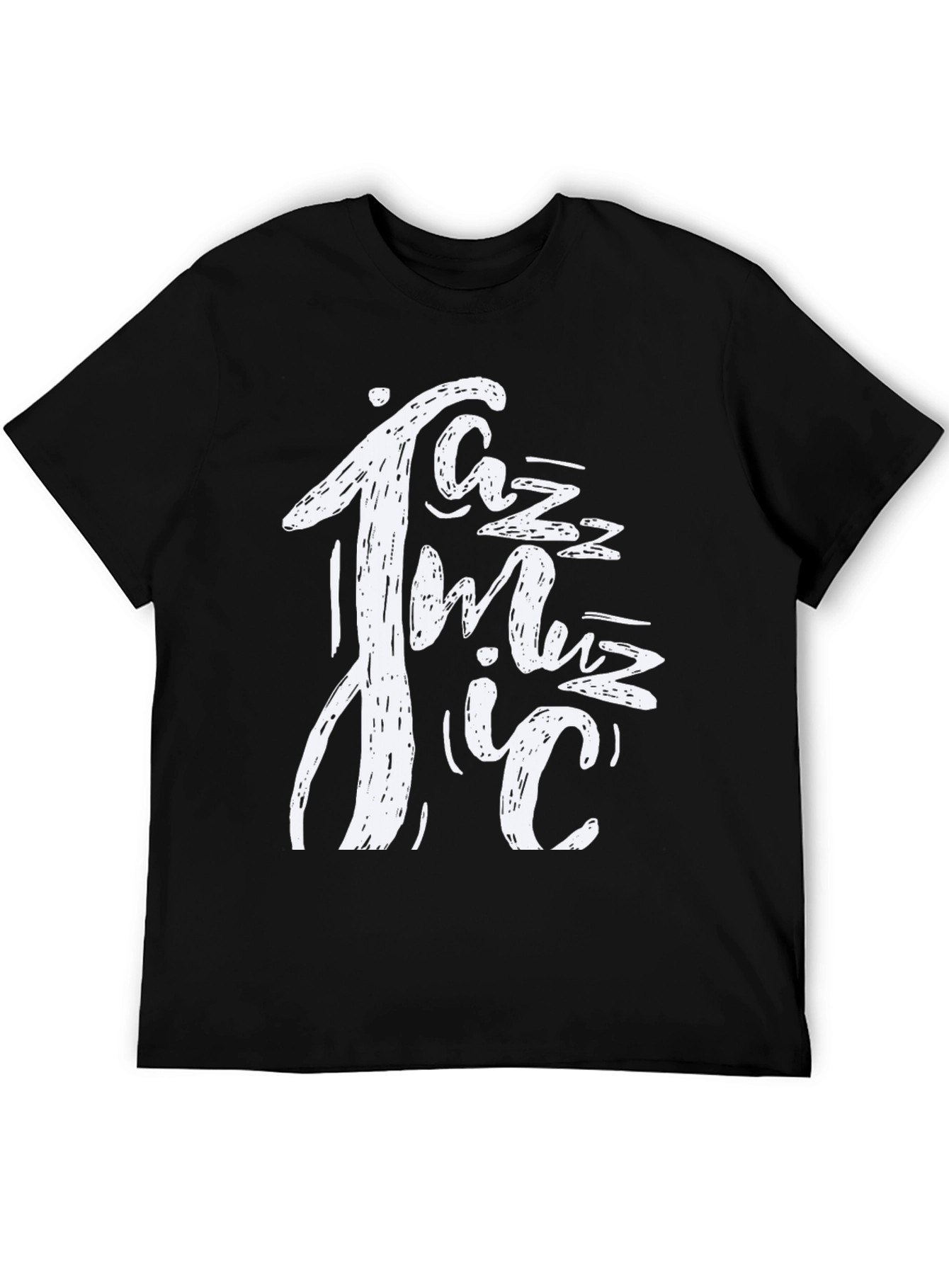 Jazz Music Graphic Print Black T-Shirt