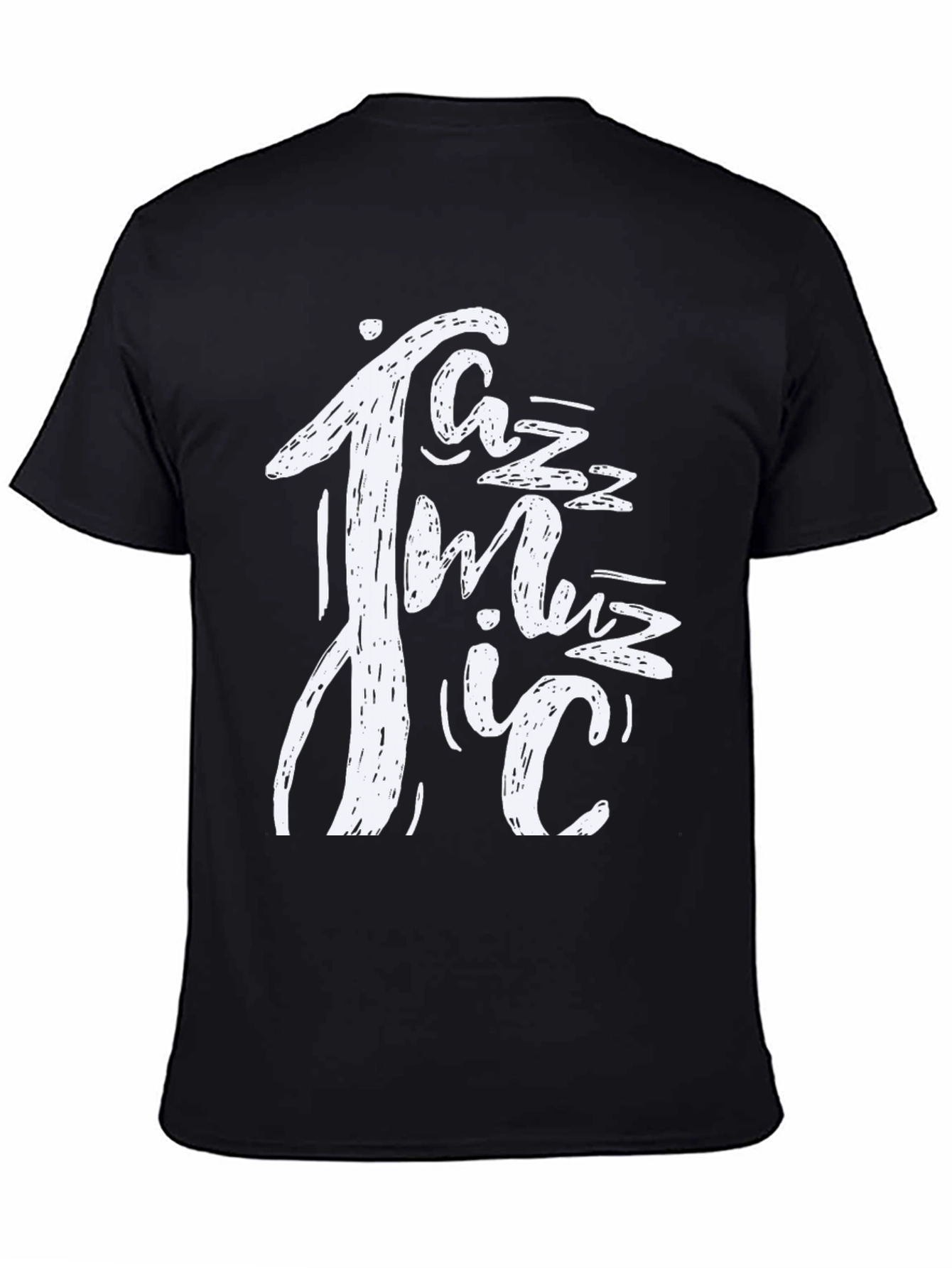 Jazz Music Graphic Print Black T-Shirt