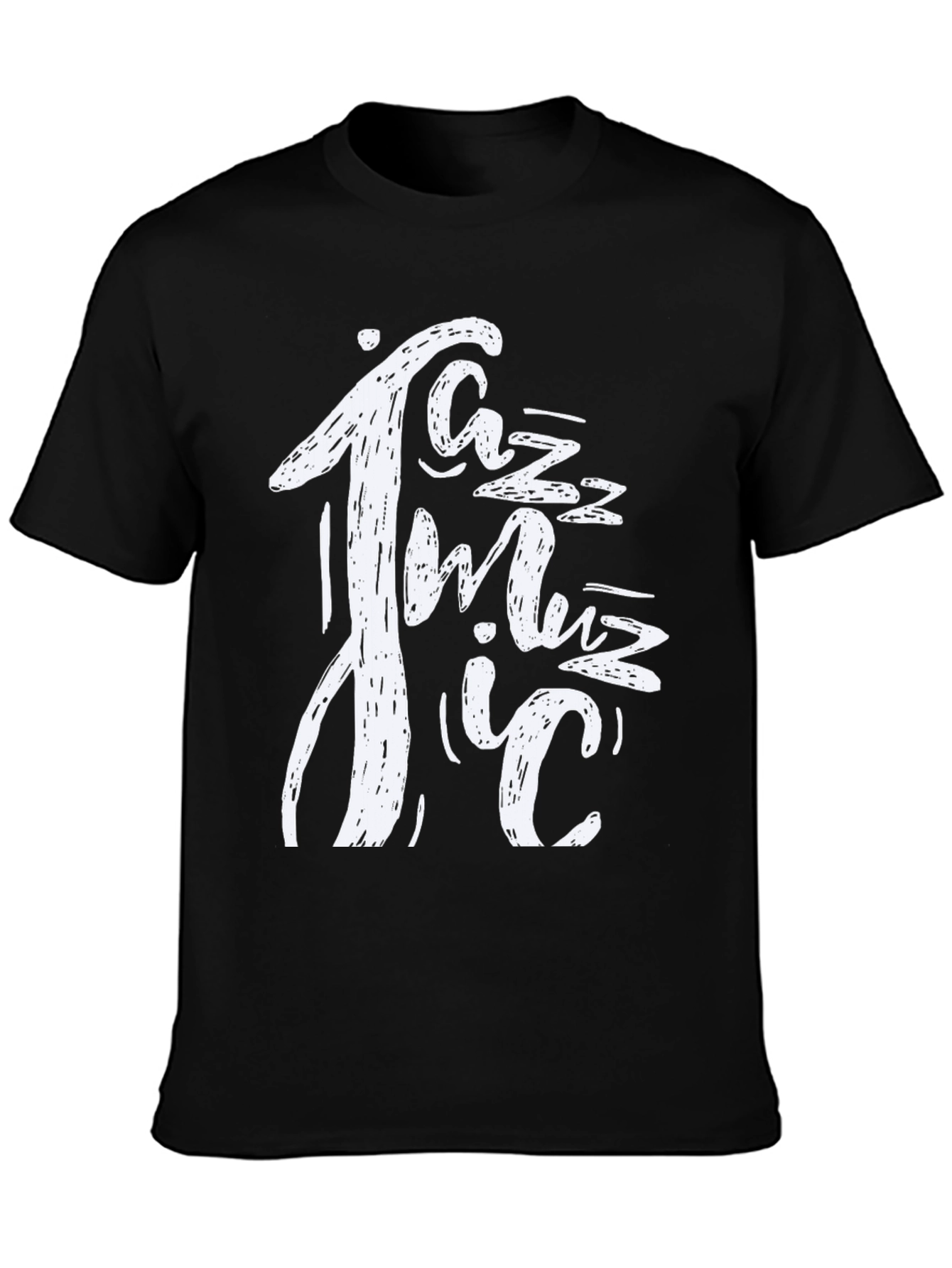Jazz Music Graphic Print Black T-Shirt