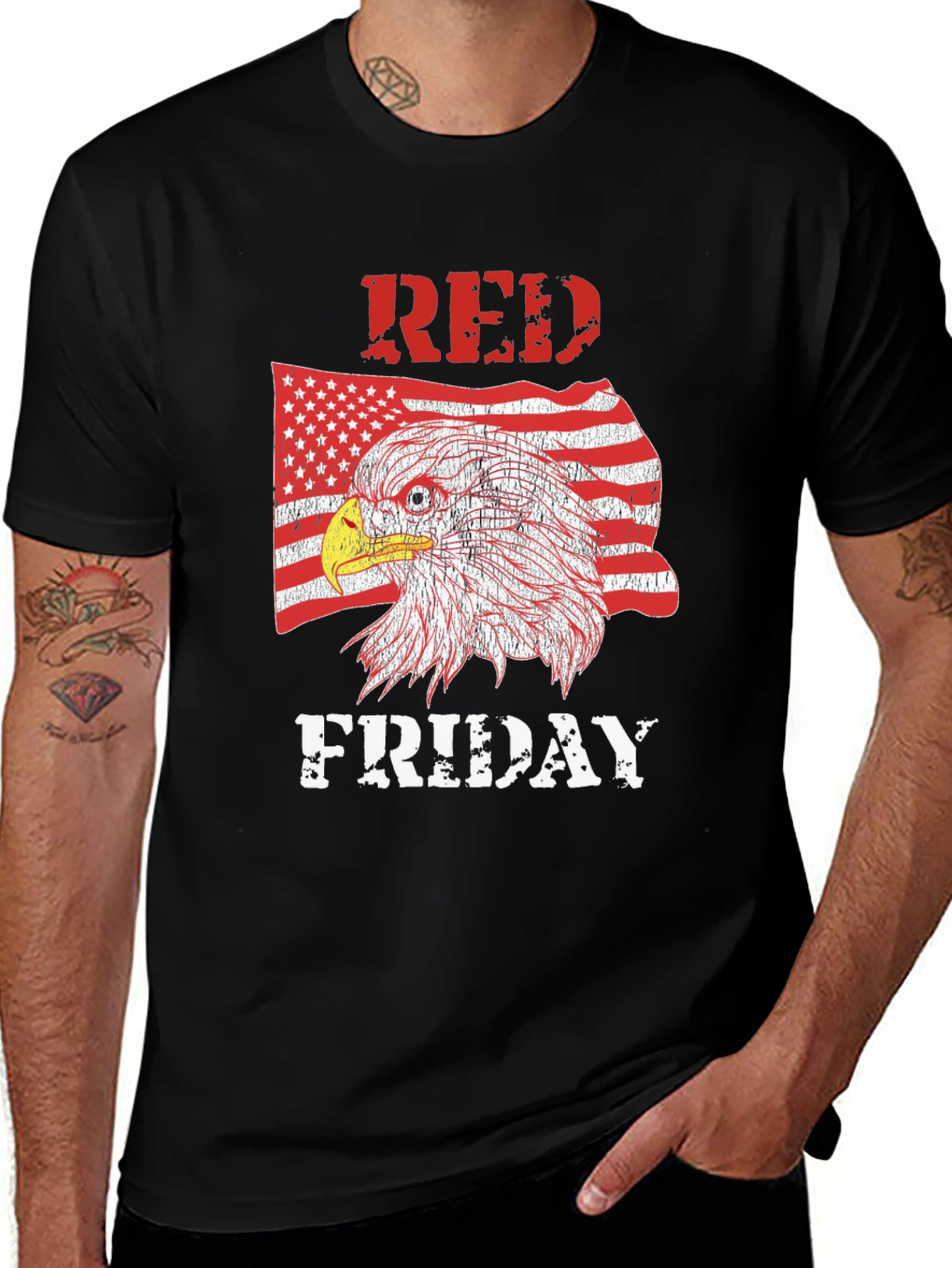 RED Friday Eagle Graphic Tee - Mens Black T-Shirt
