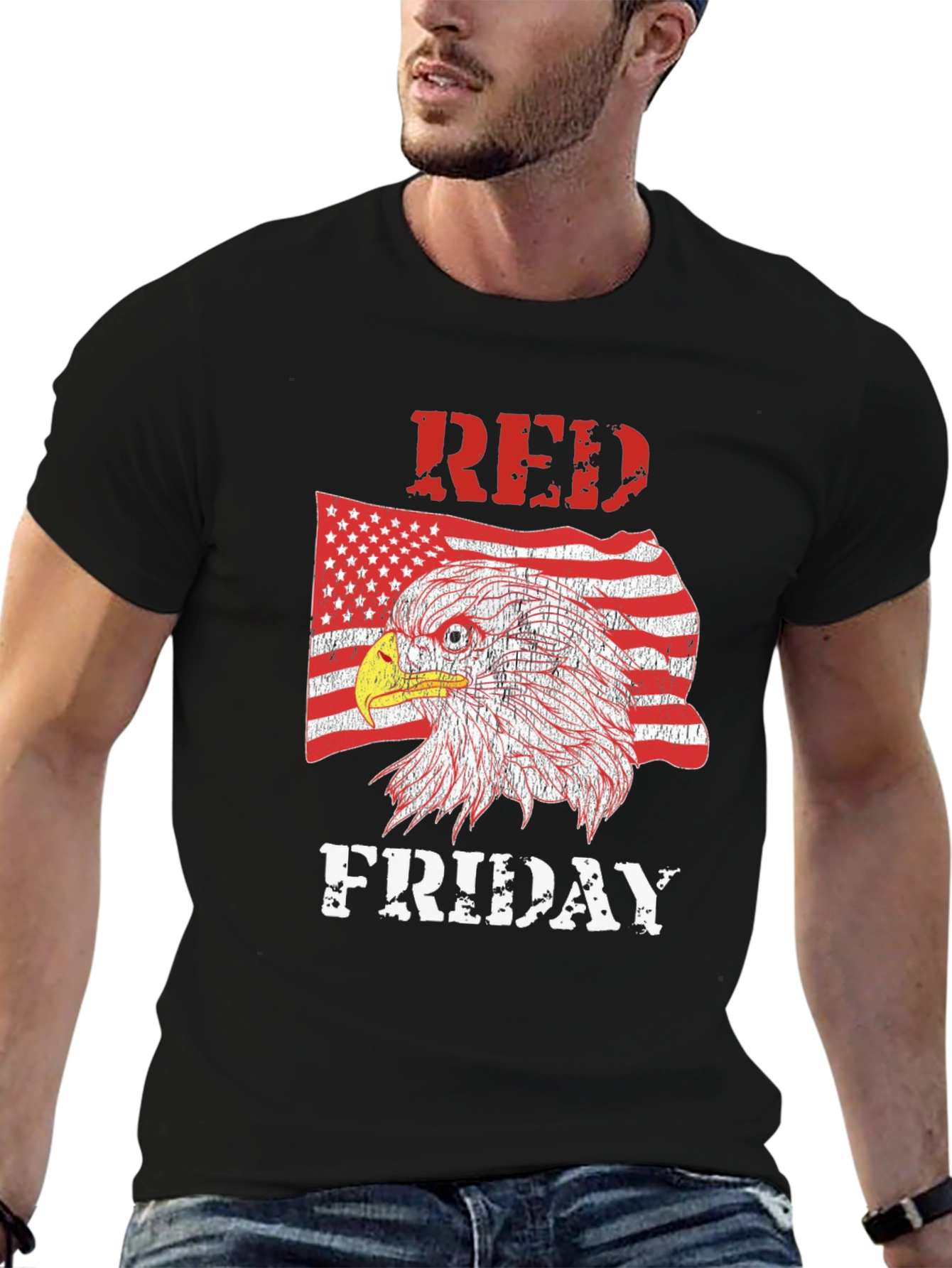 RED Friday Eagle Graphic Tee - Mens Black T-Shirt