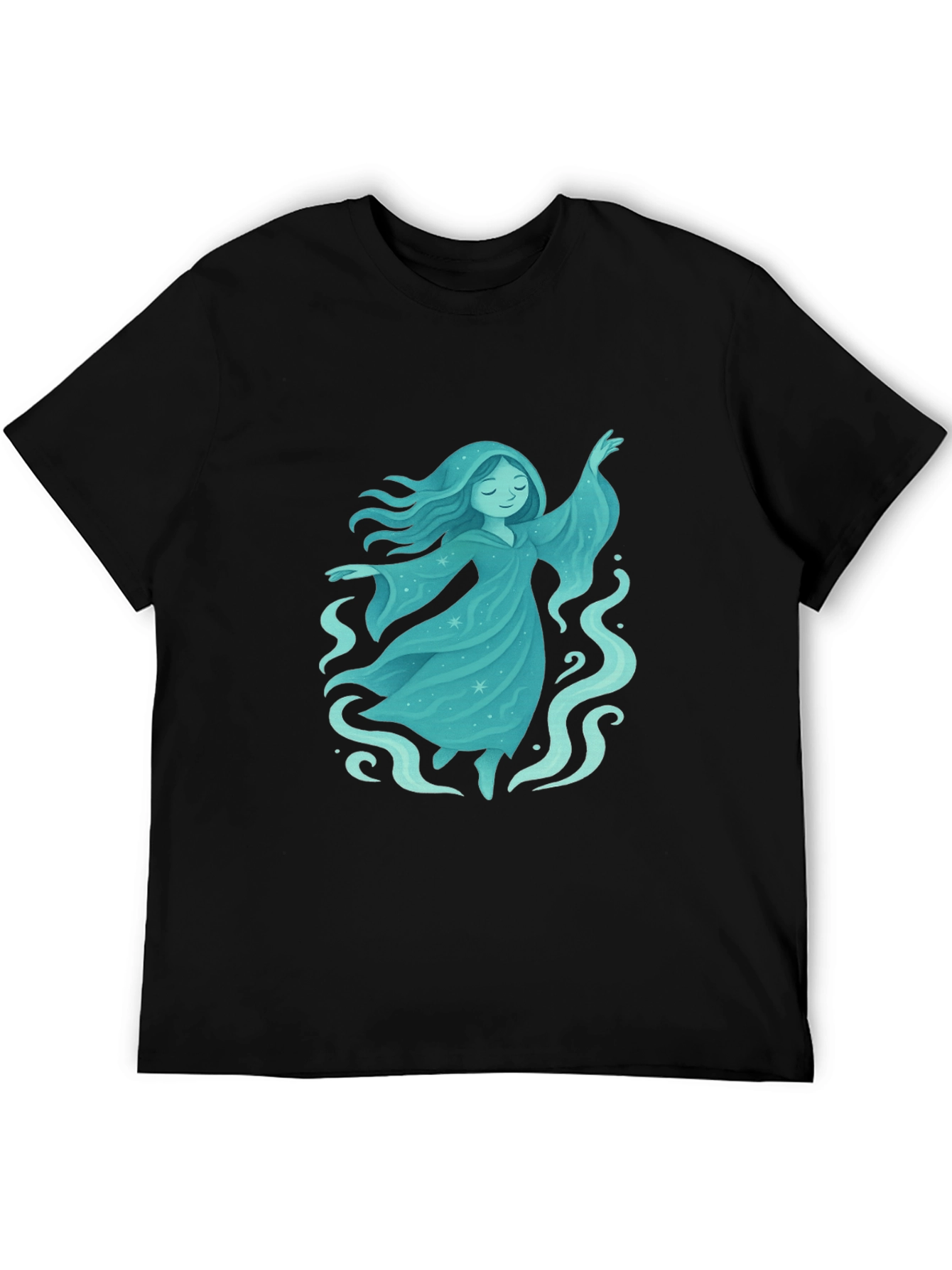 Mystical Spirit Graphic Tee - Black Cotton Blend