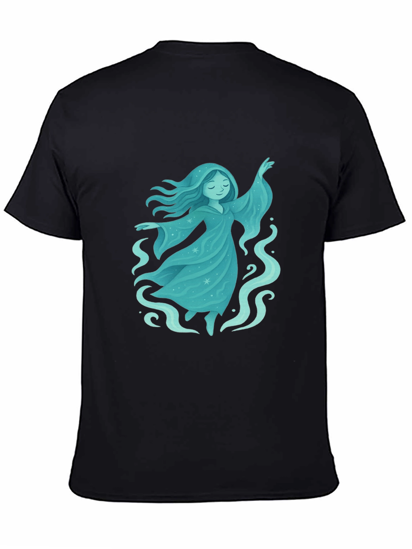 Mystical Spirit Graphic Tee - Black Cotton Blend