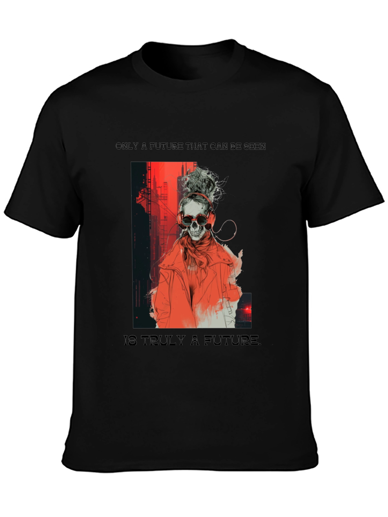 Edgy Skull Graphic Tee - Future Design