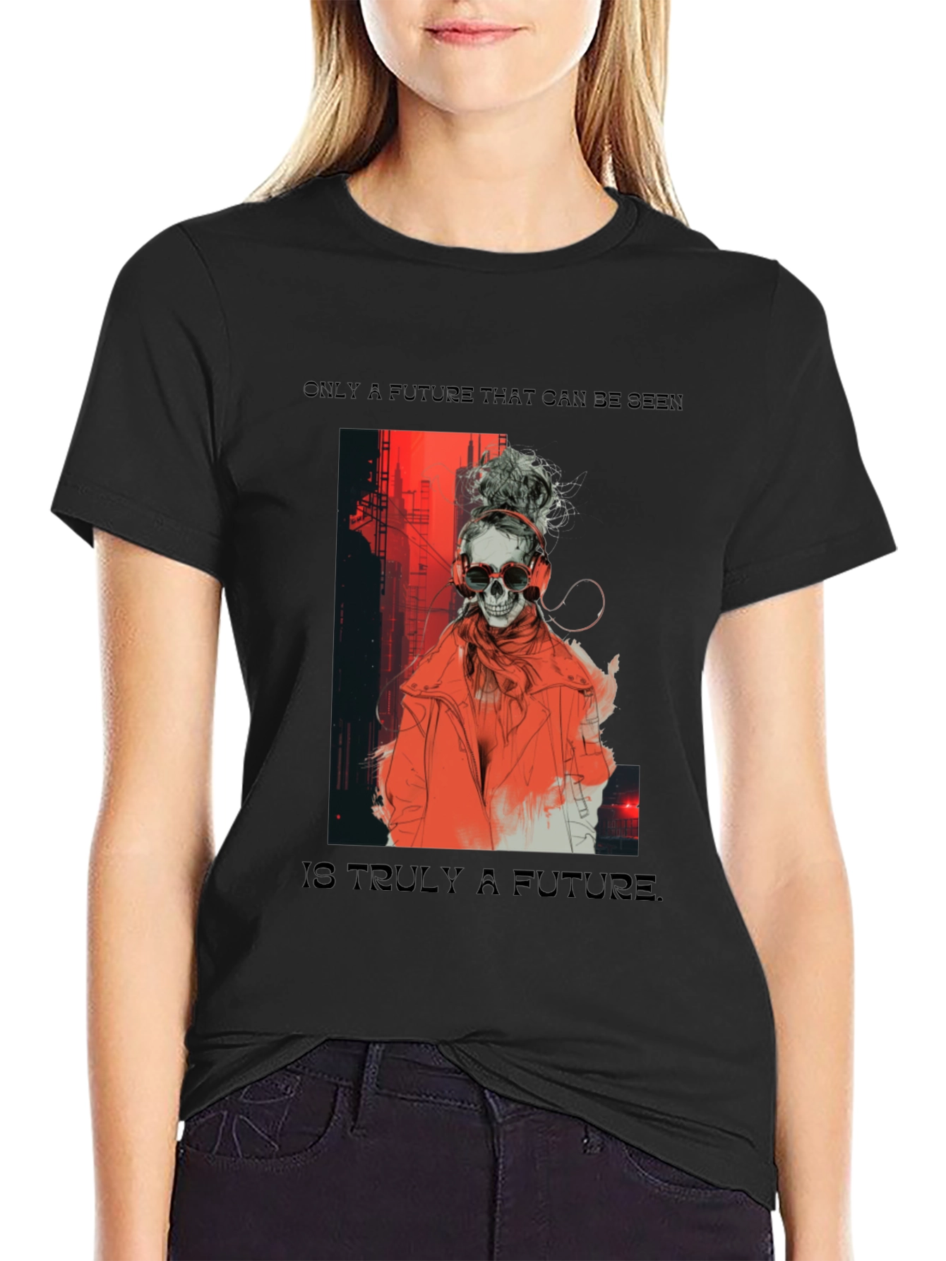 Edgy Skull Graphic Tee - Future Design