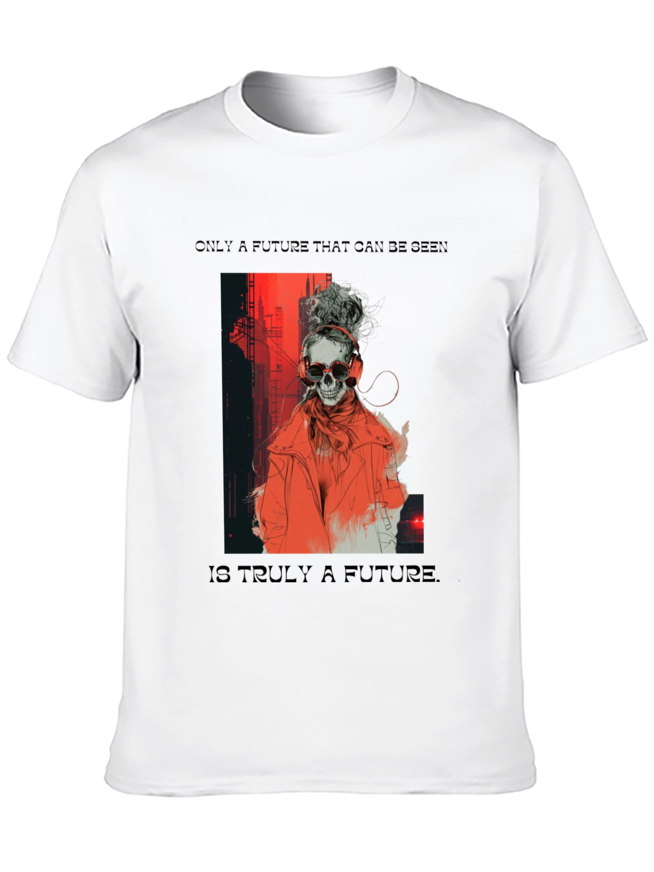 Edgy Skull Graphic Tee - Future Design