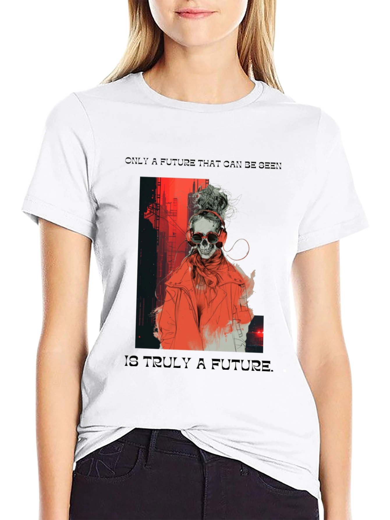 Edgy Skull Graphic Tee - Future Design