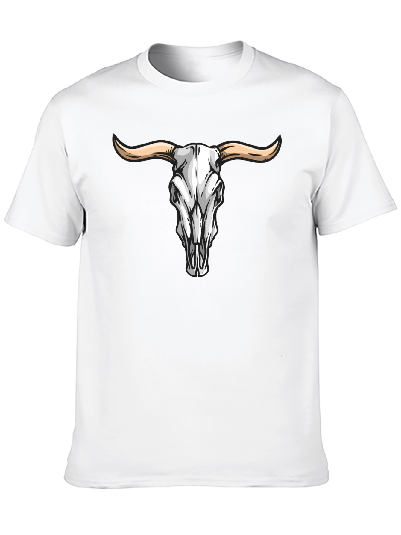 Bull Skull Graphic Tee - Western Style Black T-Shirt