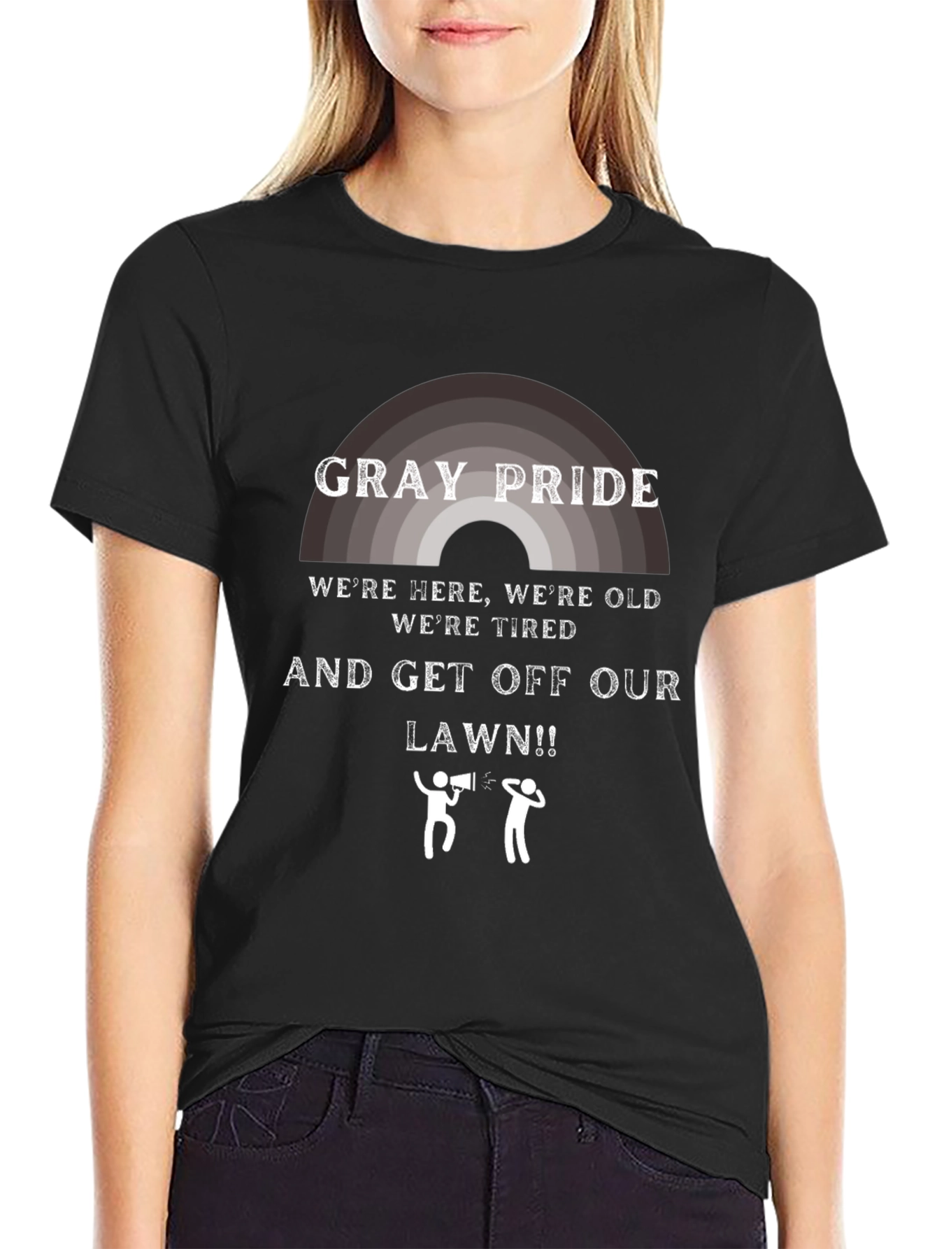 Gray Pride T-Shirt: Get Off My Lawn!