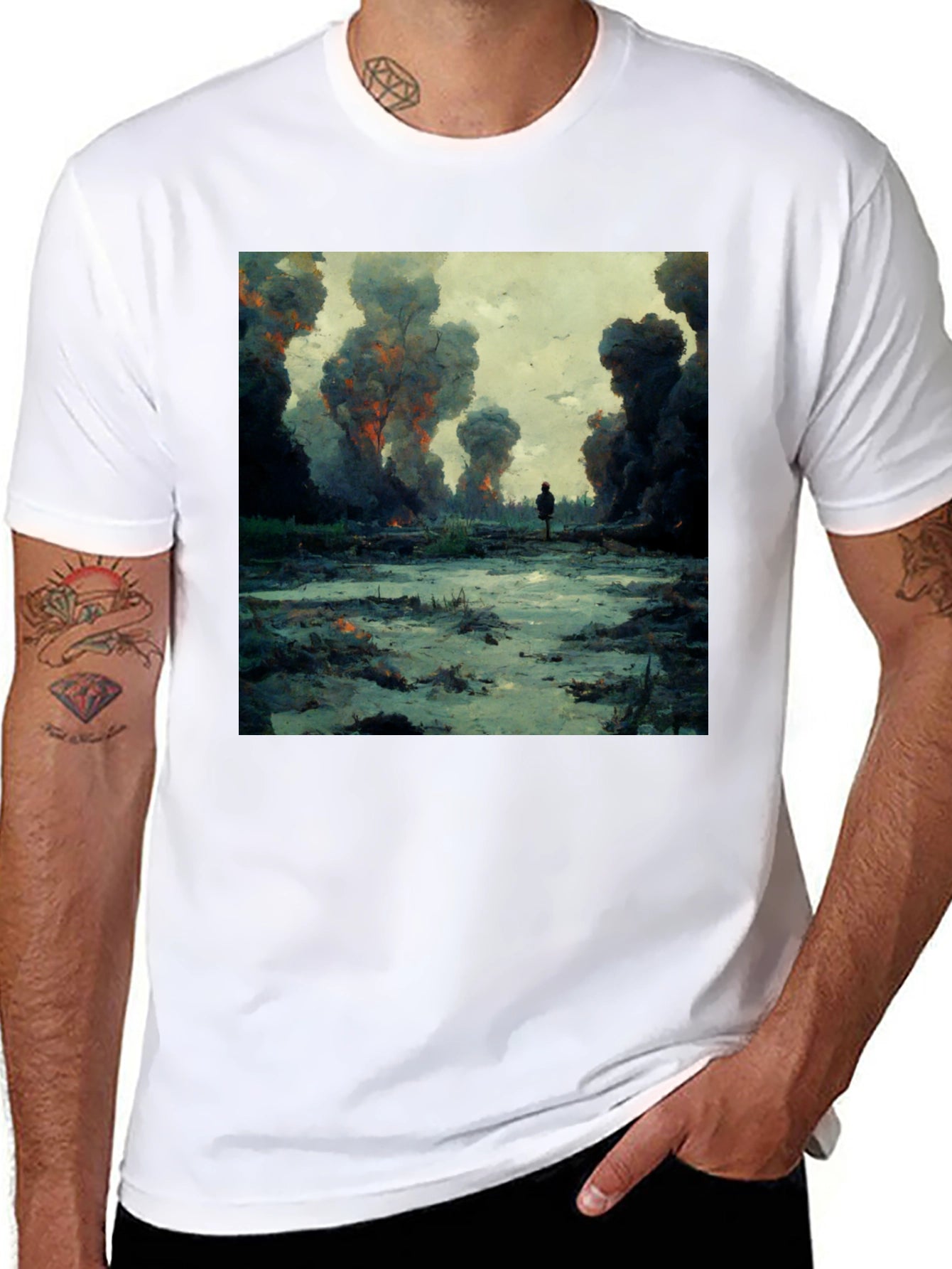 Artistic Graphic Tee - Apocalypse Design