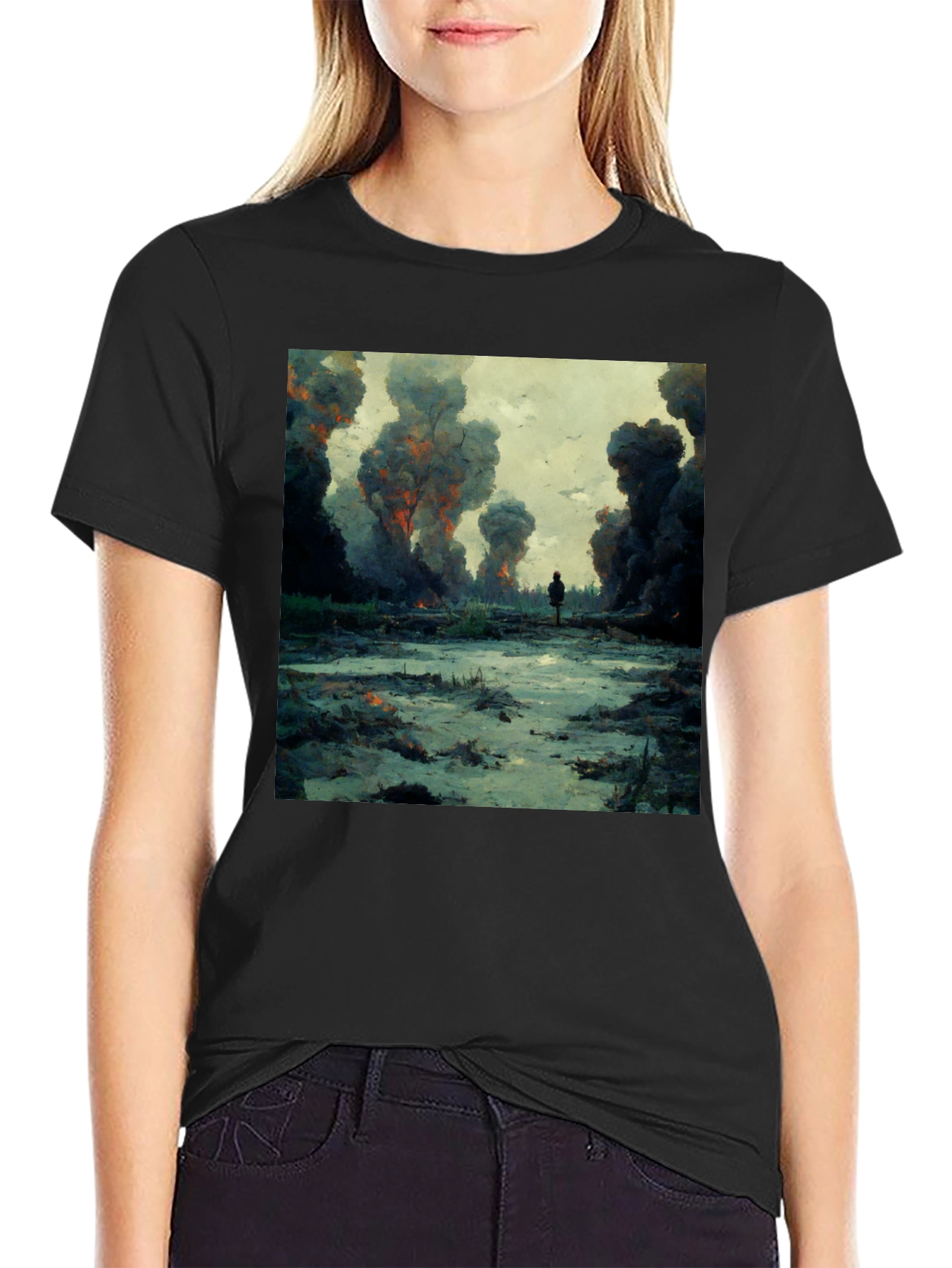 Artistic Graphic Tee - Apocalypse Design