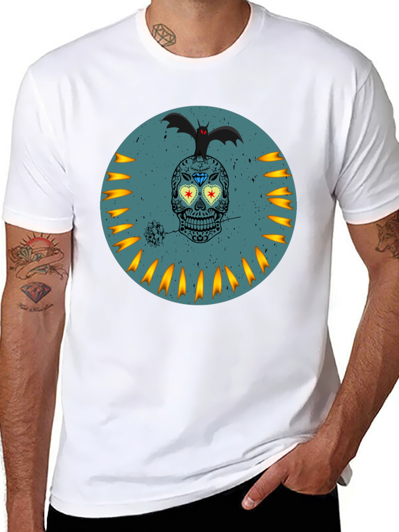 Sugar Skull Bat Graphic Tee