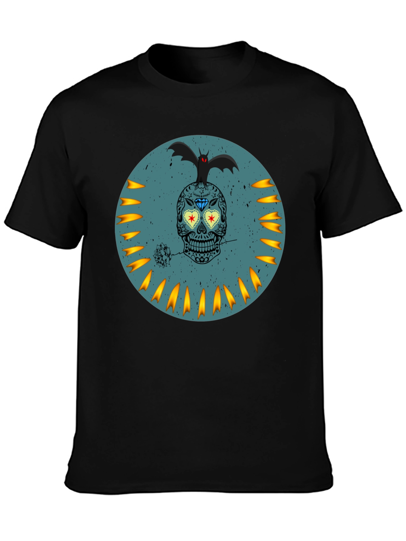 Sugar Skull Bat Graphic Tee