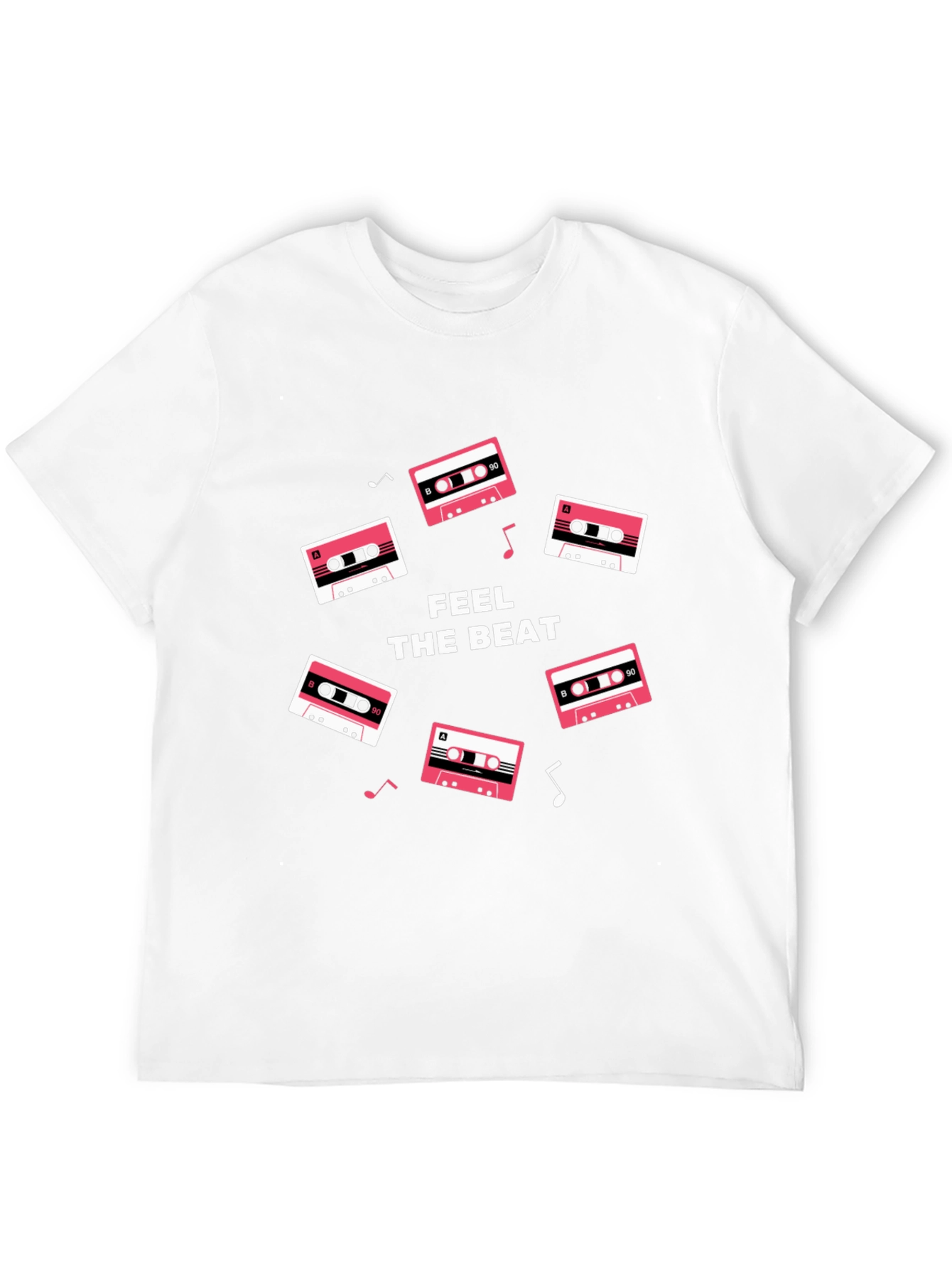 Retro Cassette Feel the Beat Black T-Shirt