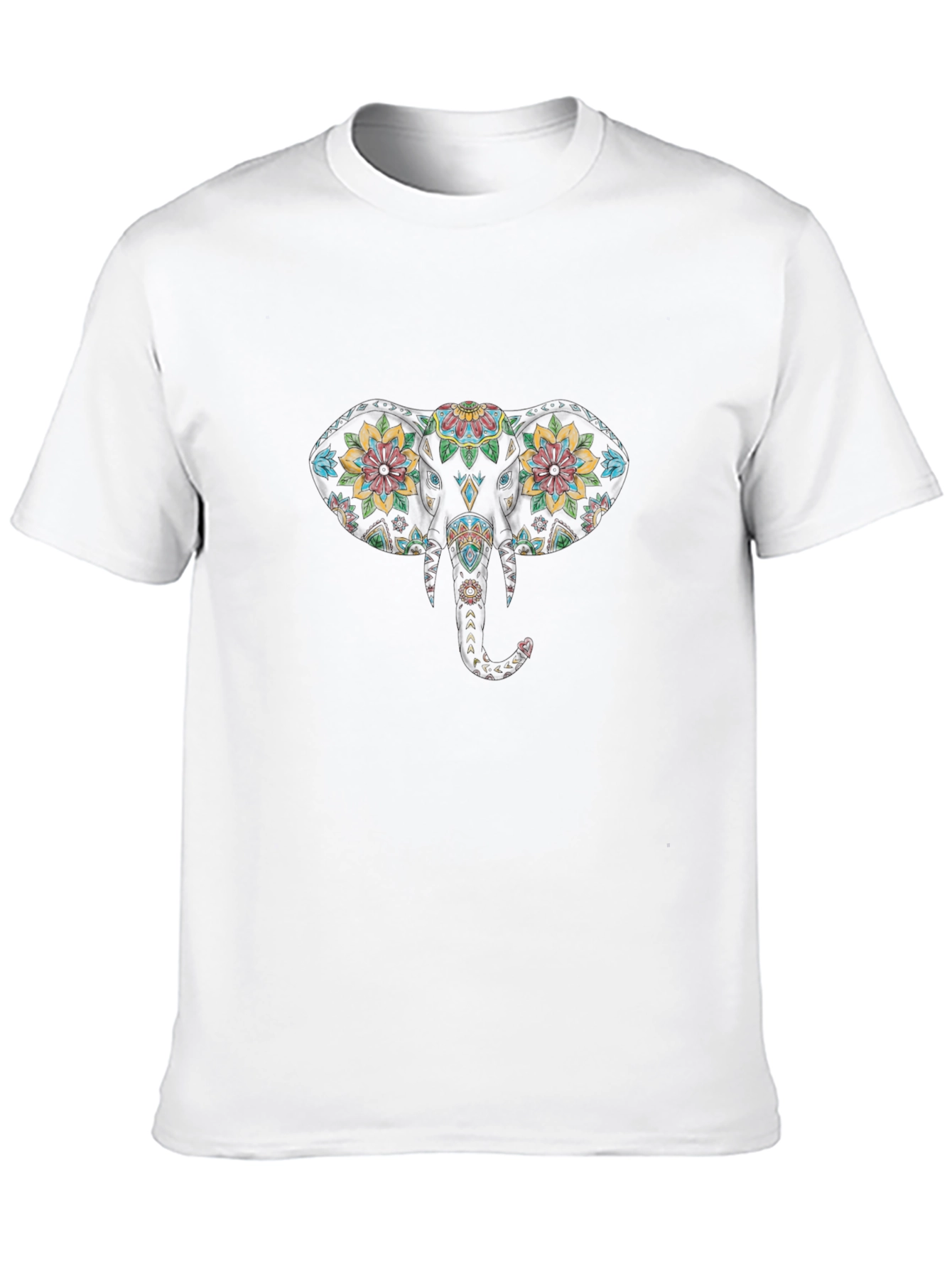 Elephant Graphic Print Crew Neck T-Shirt