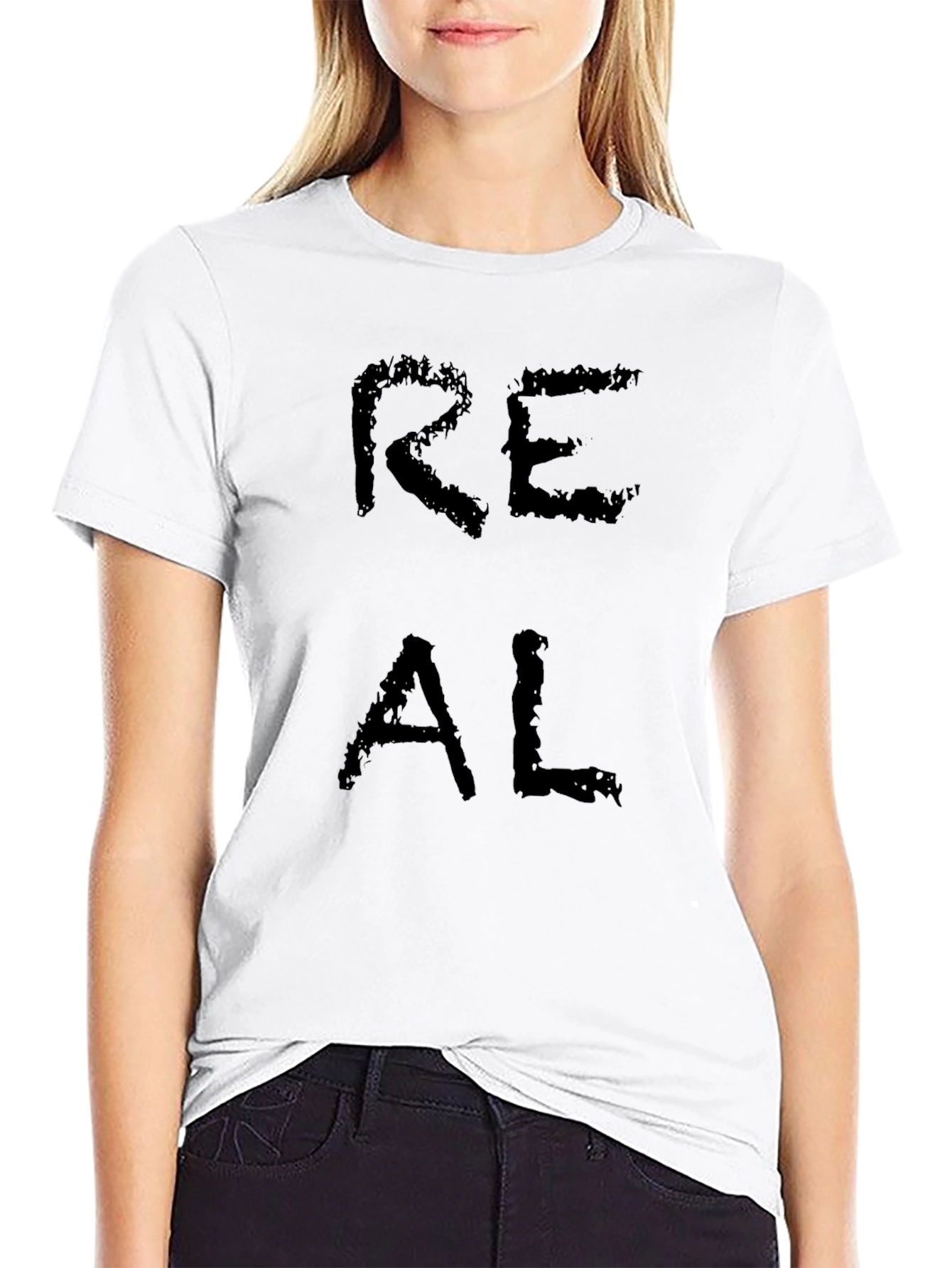 Real Text Graphic Black T-Shirt