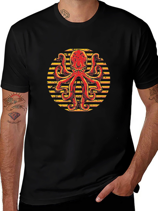 Octopus Graphic Tee - Mens Black T-Shirt