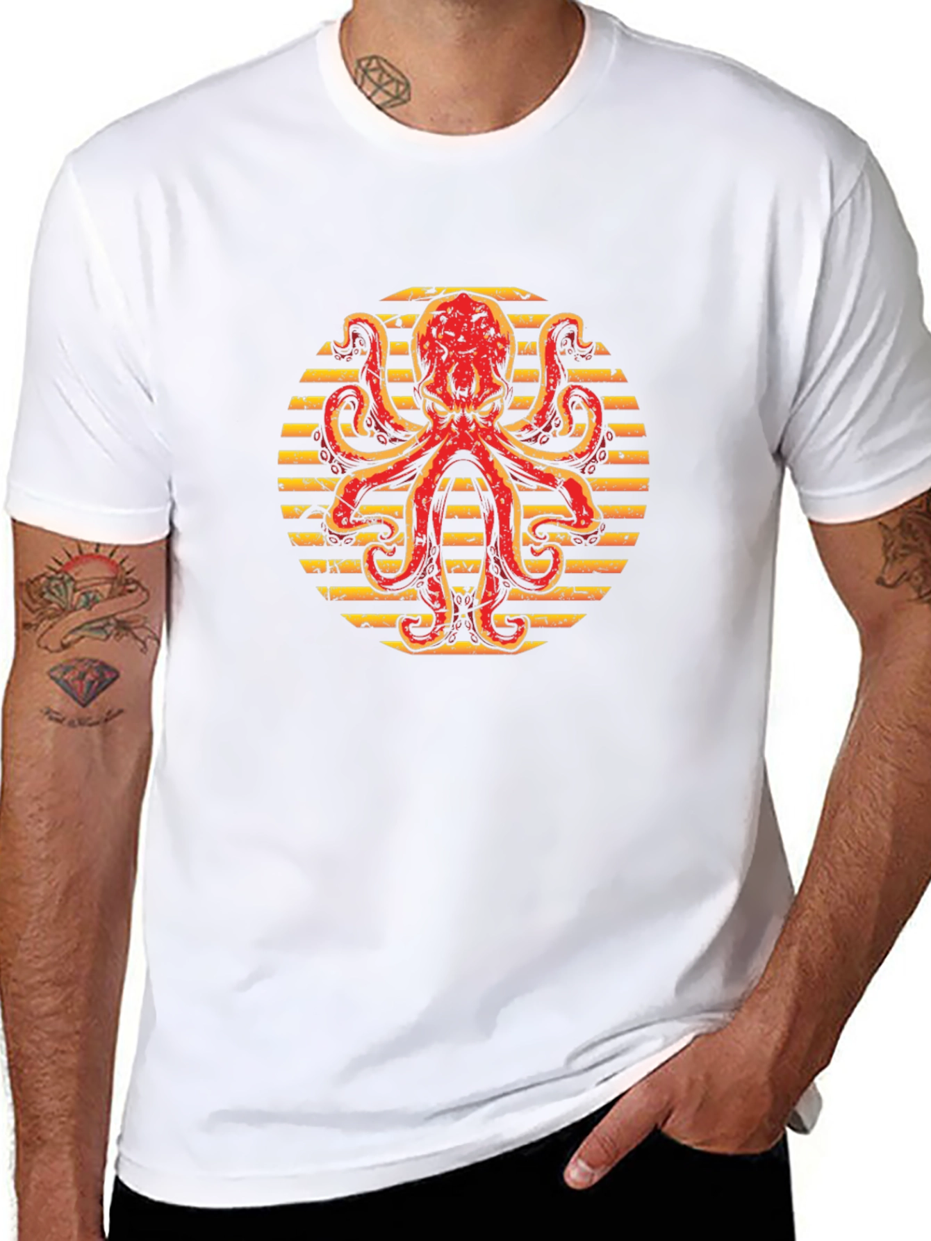 Octopus Graphic Tee - Mens Black T-Shirt