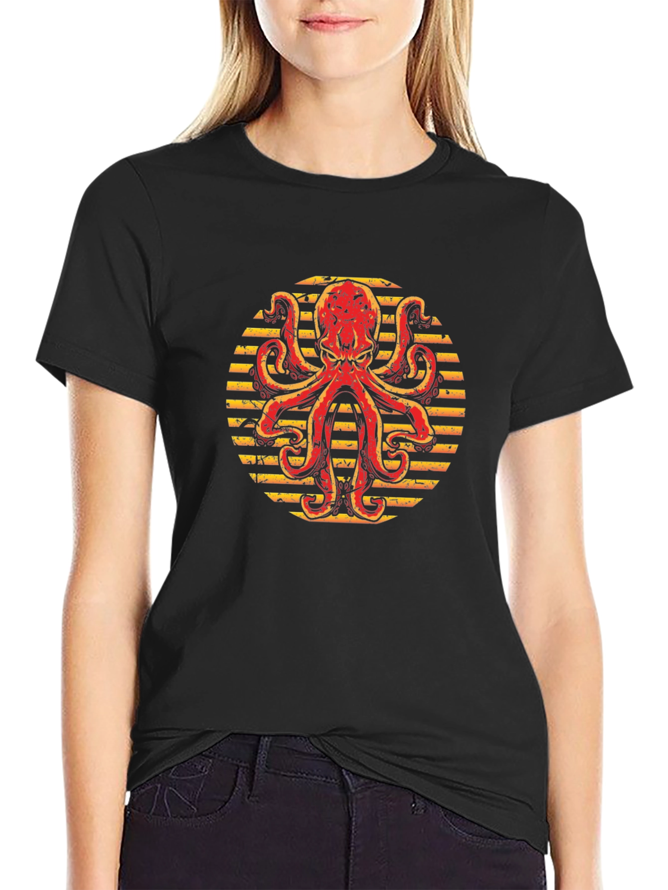 Octopus Graphic Tee - Mens Black T-Shirt