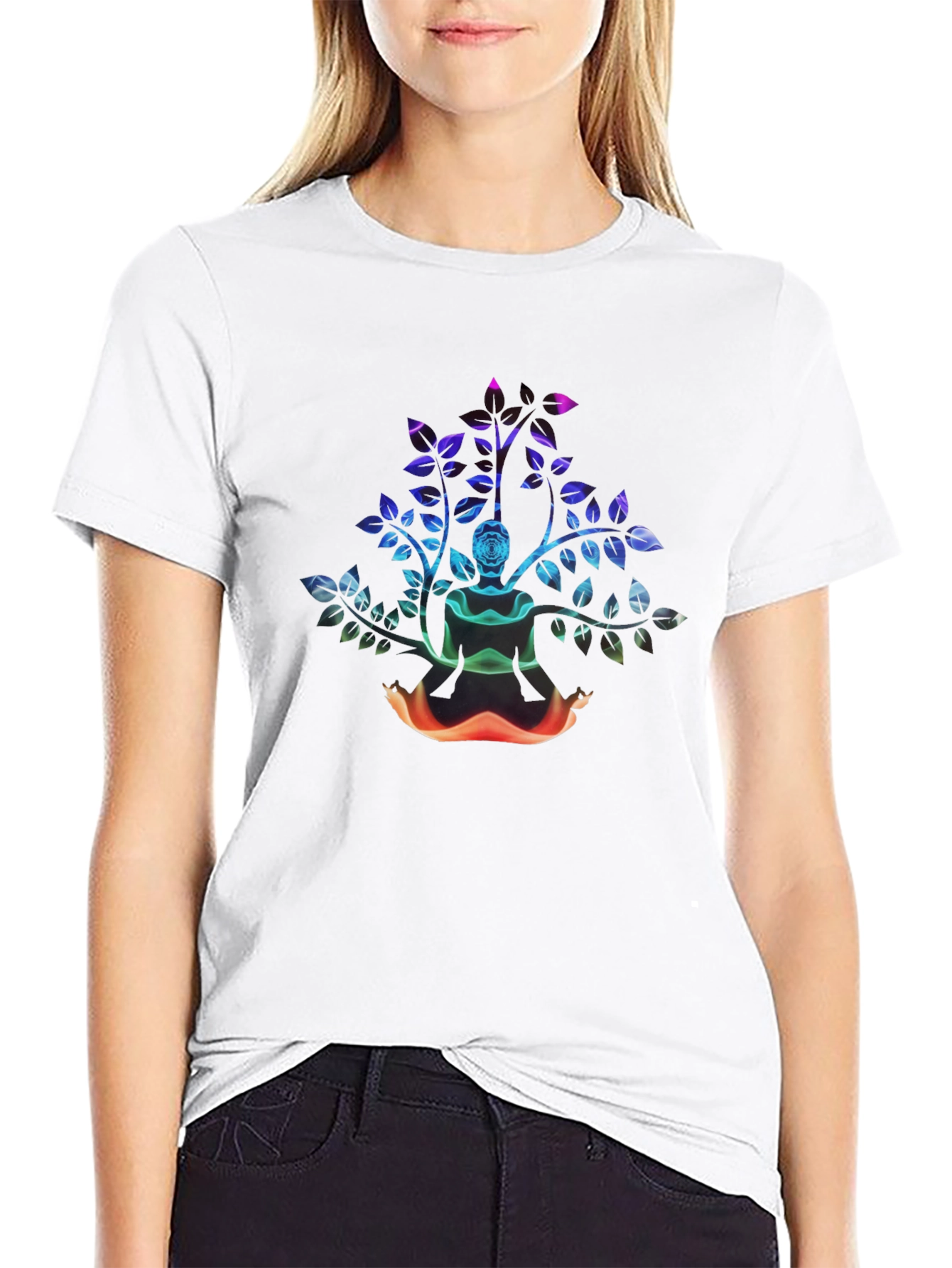 Abstract Rose Bush Graphic Tee - Black