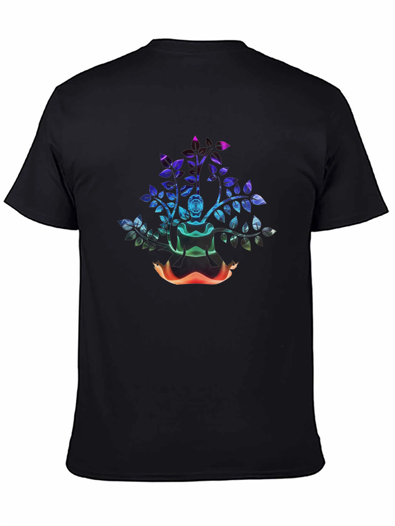 Abstract Rose Bush Graphic Tee - Black