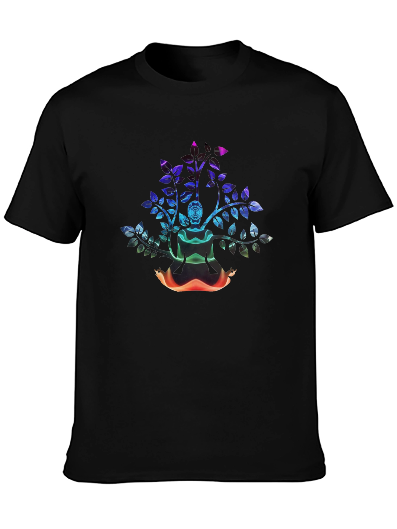 Abstract Rose Bush Graphic Tee - Black