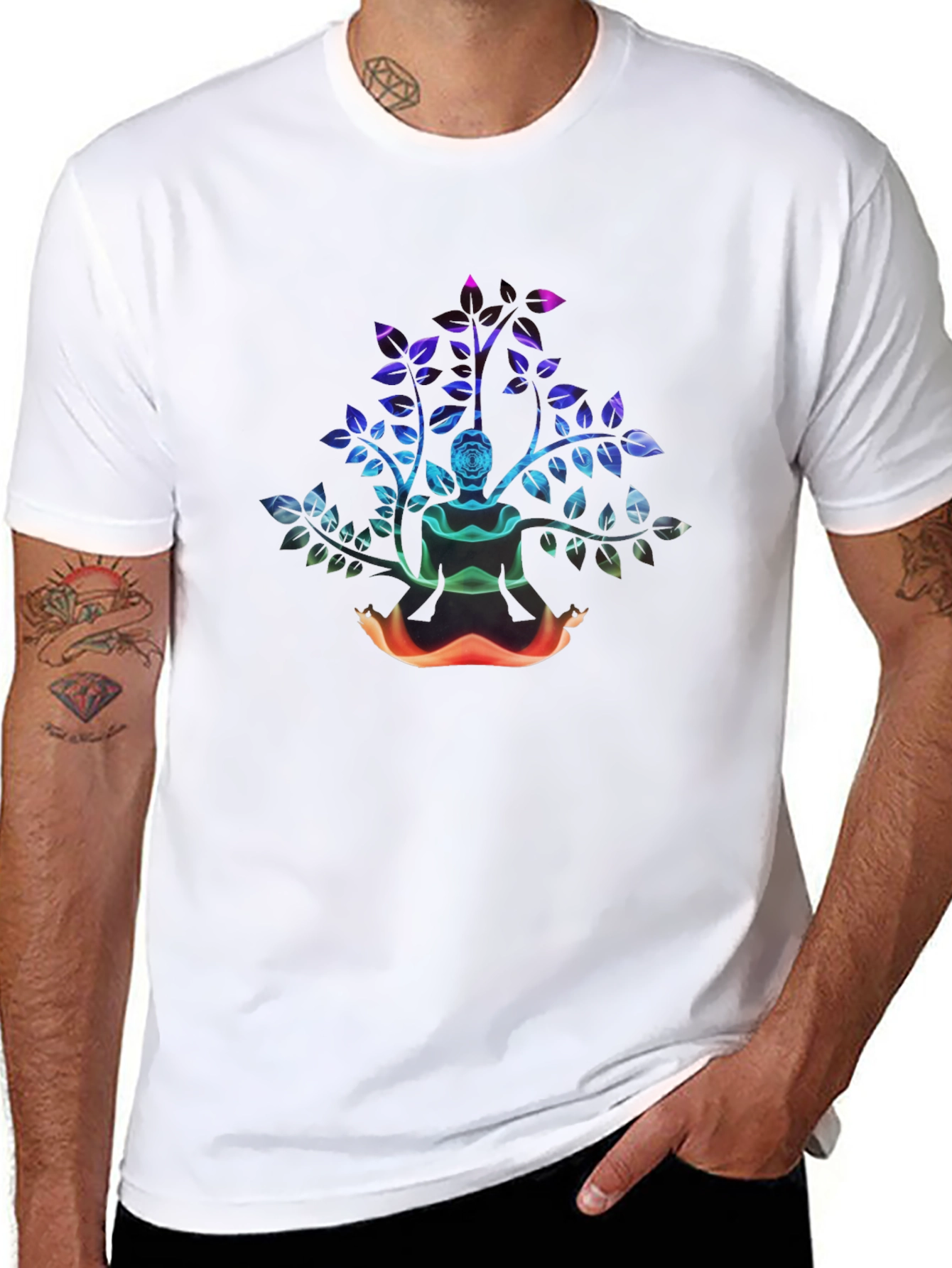 Abstract Rose Bush Graphic Tee - Black