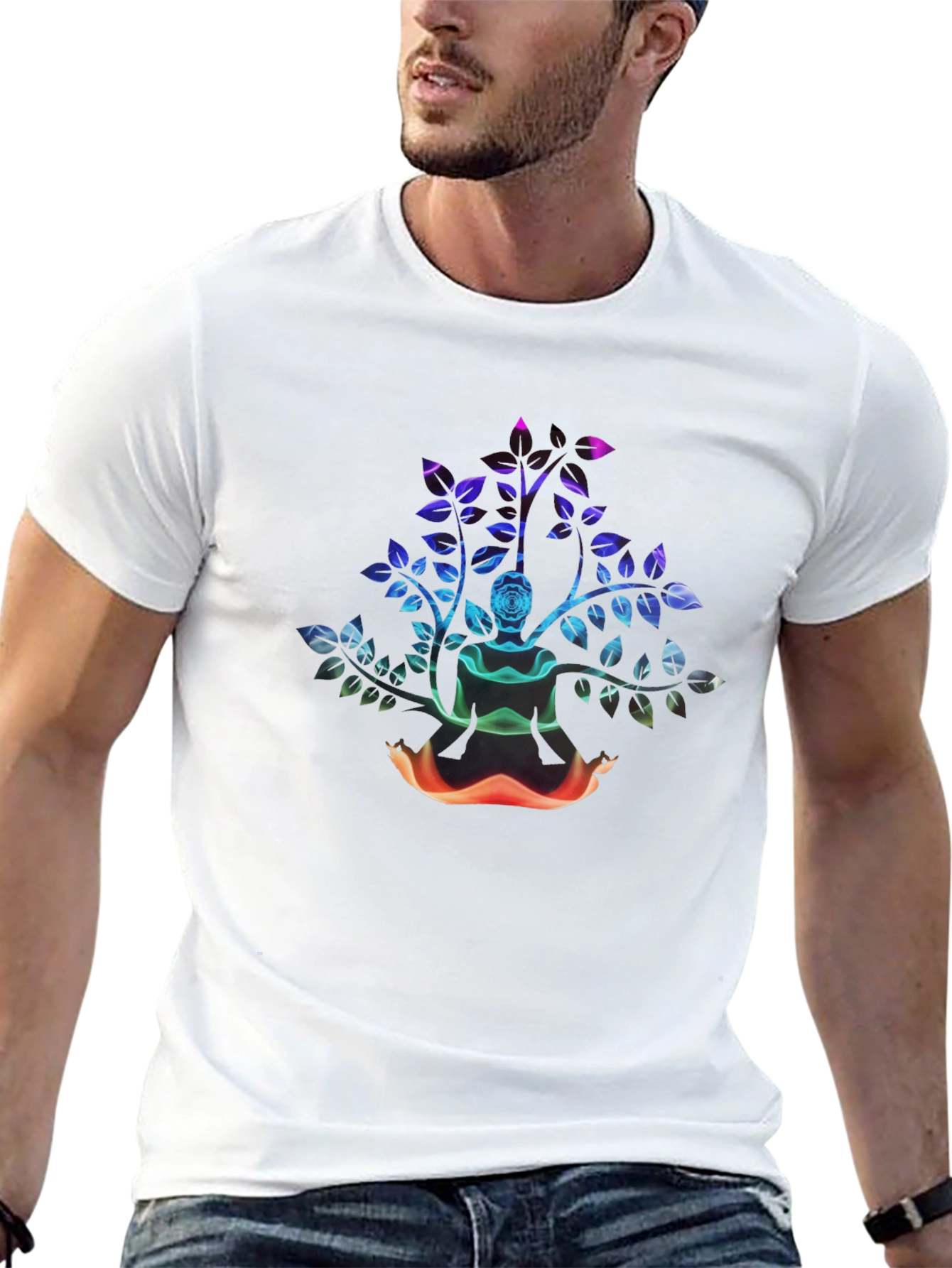 Abstract Rose Bush Graphic Tee - Black