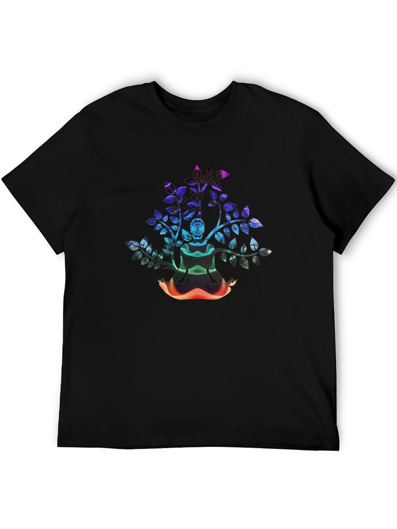 Abstract Rose Bush Graphic Tee - Black