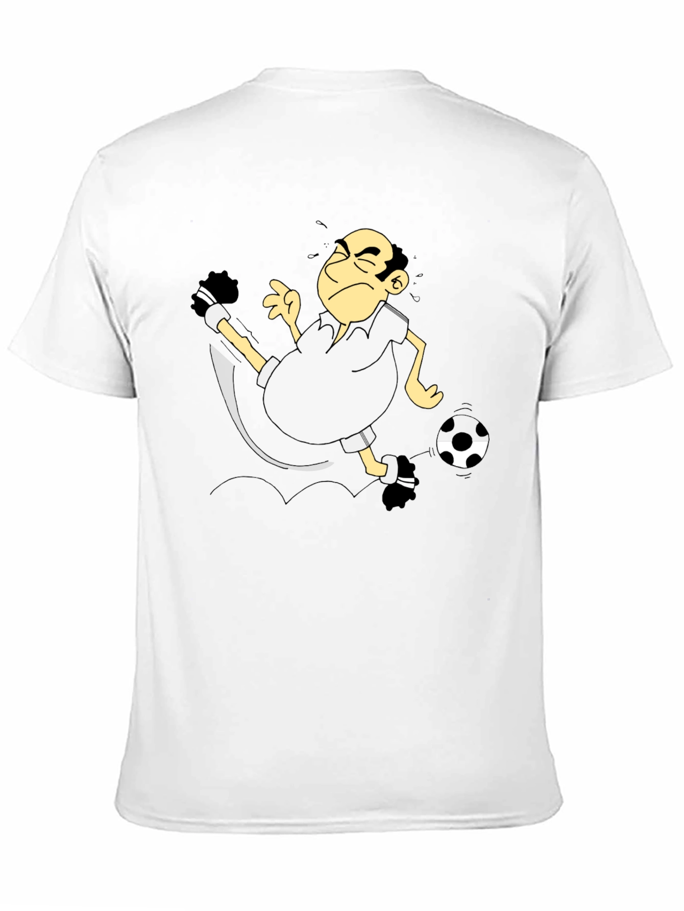 Funny Soccer Cartoon Black T-Shirt