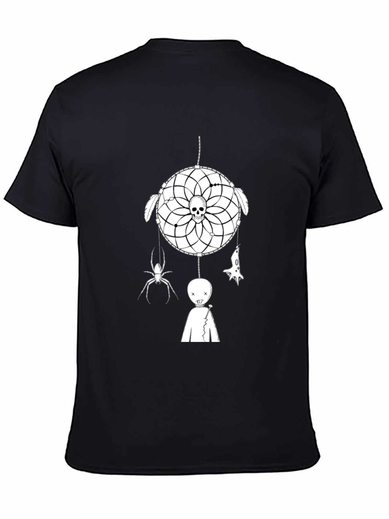 Dream Catcher Skull Graphic Tee - Halloween Vibes