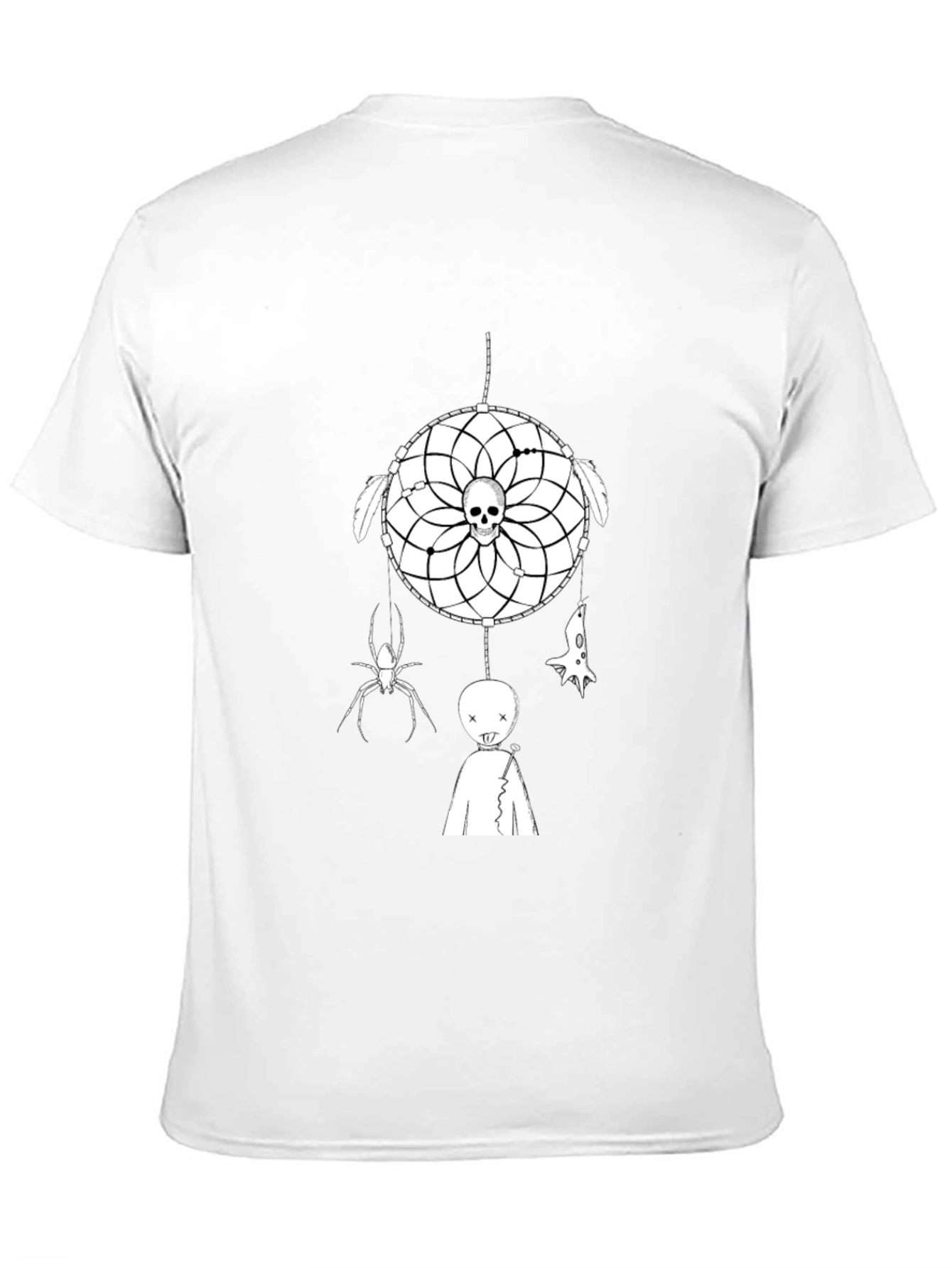 Dream Catcher Skull Graphic Tee - Halloween Vibes