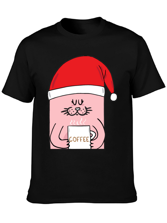 Festive Cat Coffee T-Shirt