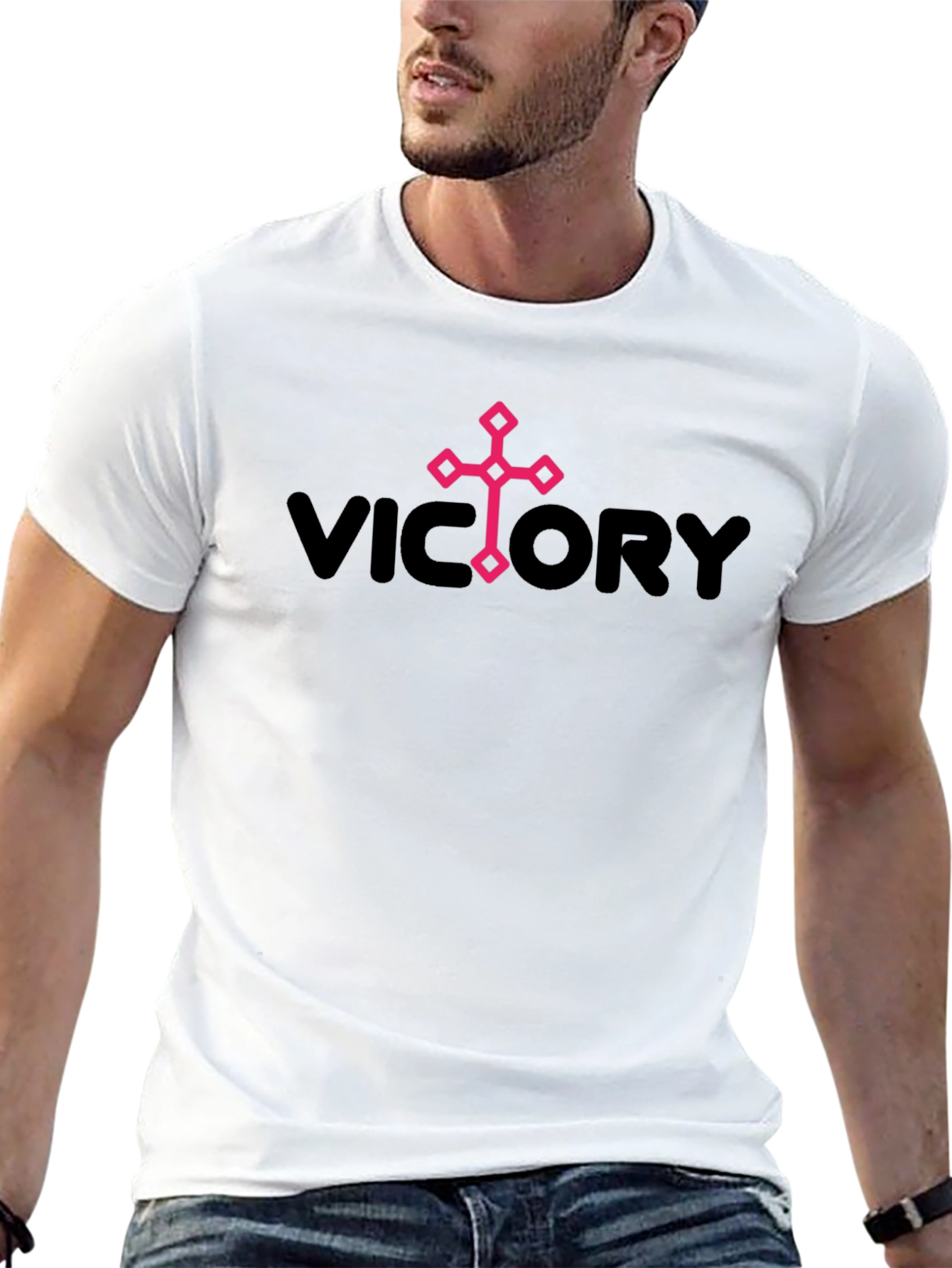 Victory Graphic Print Mens Black T-Shirt