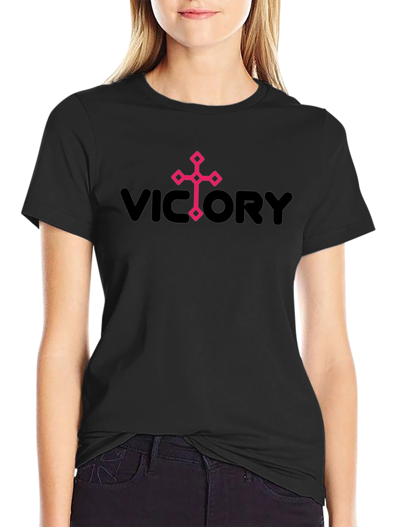 Victory Graphic Print Mens Black T-Shirt