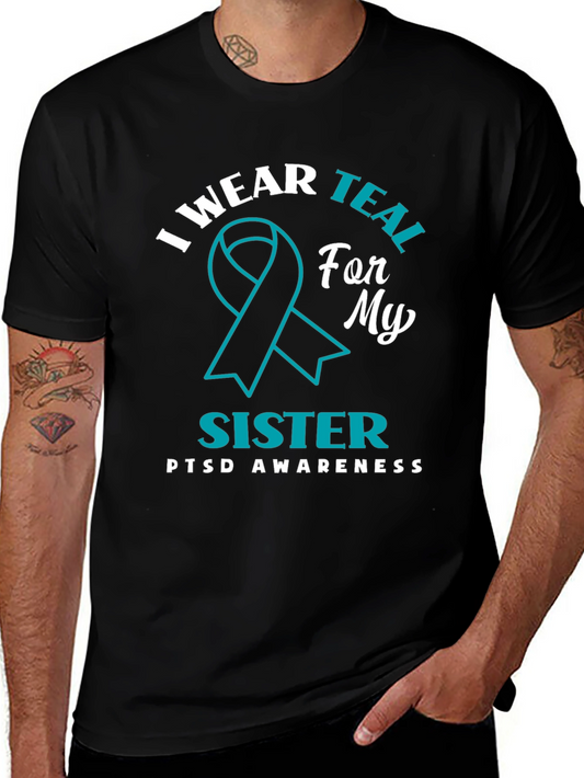 Teal Ribbon PTSD Awareness T-Shirt
