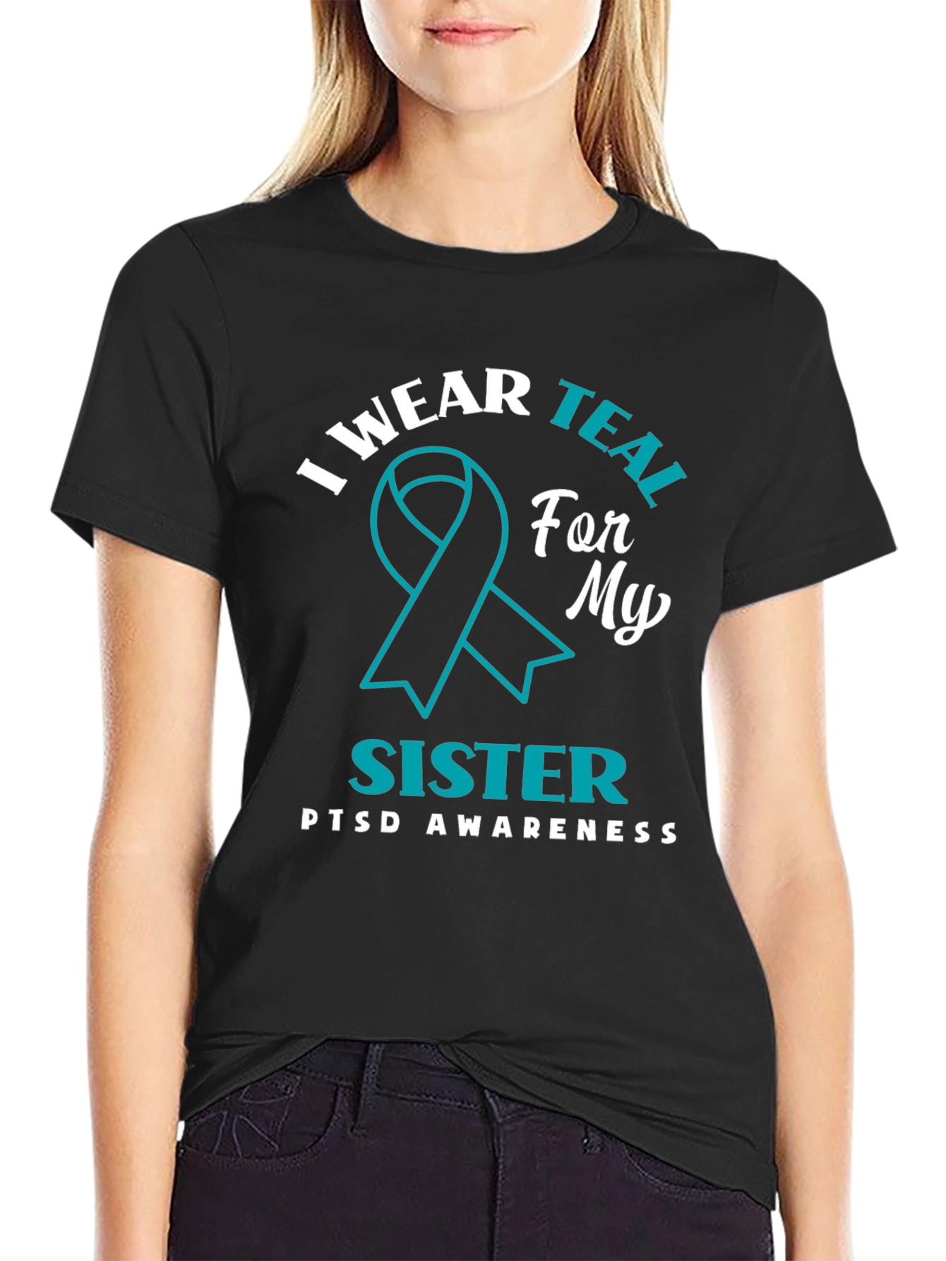 Teal Ribbon PTSD Awareness T-Shirt