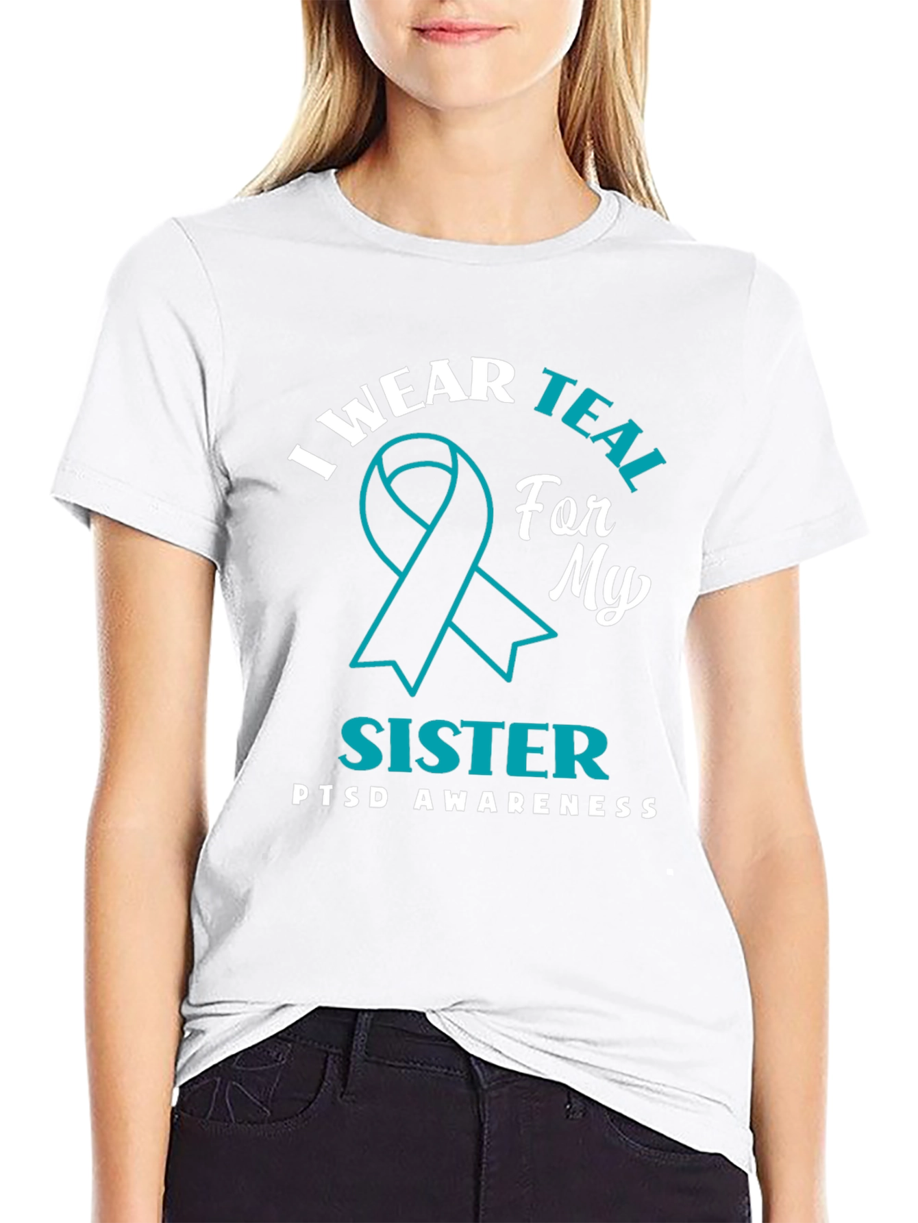 Teal Ribbon PTSD Awareness T-Shirt