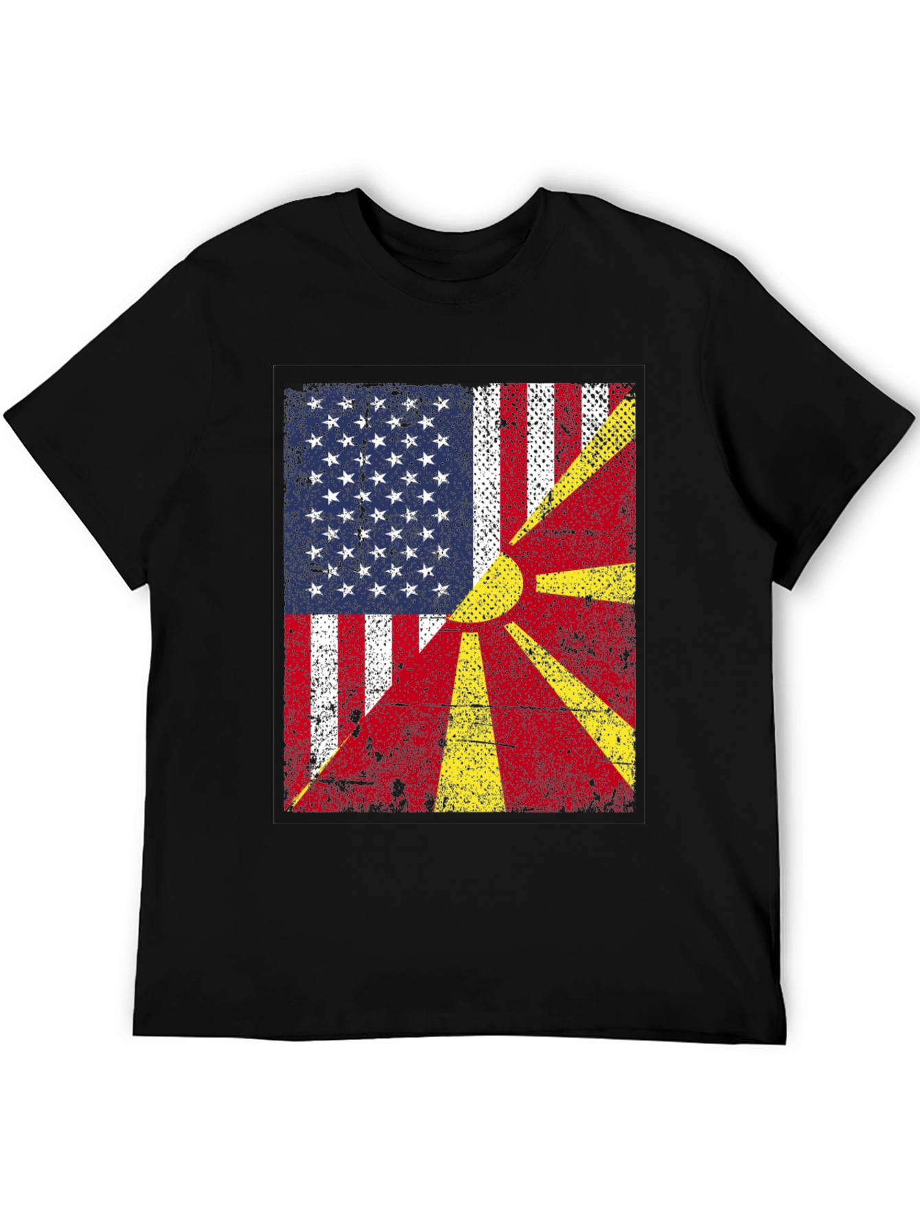 USA & Macedonia Flag Graphic T-Shirt